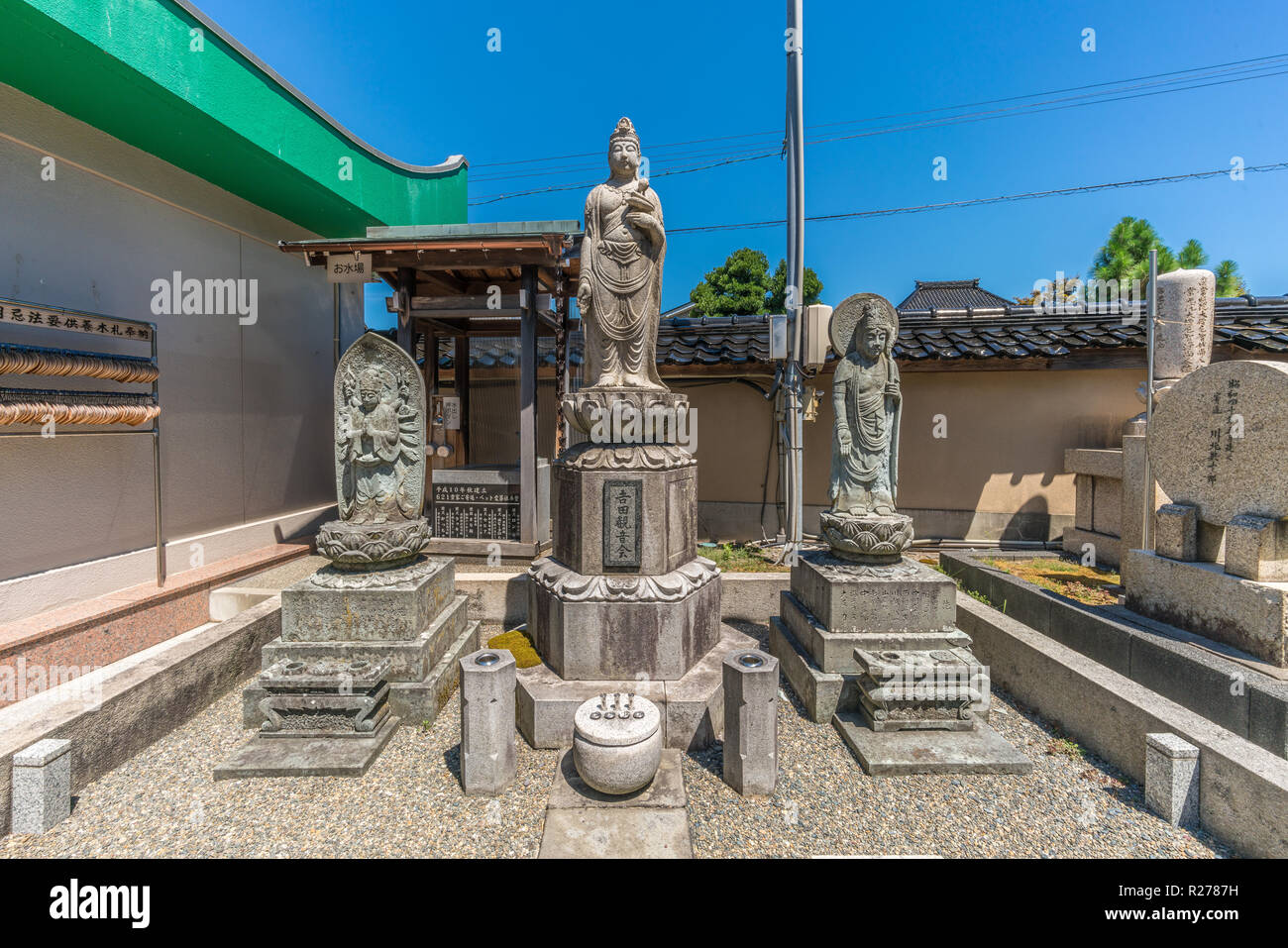 Kanazawa, Ishikawa Japan - August 22, 2018 : Bodhisattva Kannon statues at Seionnokoaya Saihou-ji Temple. Tendai sect Buddhist temple located in Kanaz Stock Photo