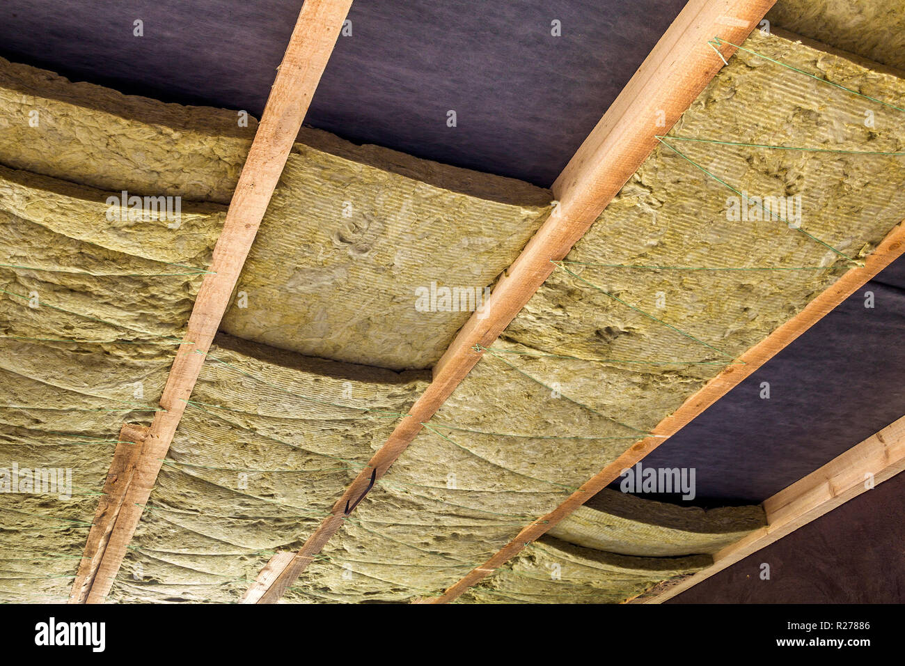 Thermal Insulation Mineral Rock Wool Installation At The New