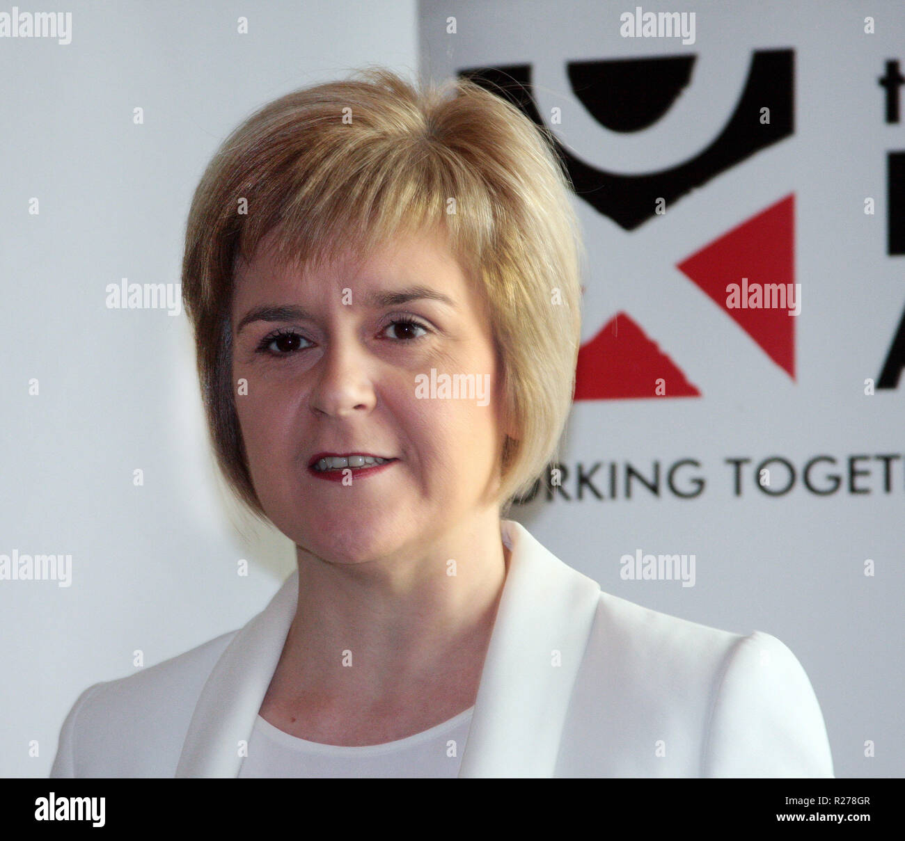 Nicola Sturgeon is an MSP and the leader of the Scottish National Party, and First Minister, at Hollyrood where the Scottish parliament sits. Stock Photo