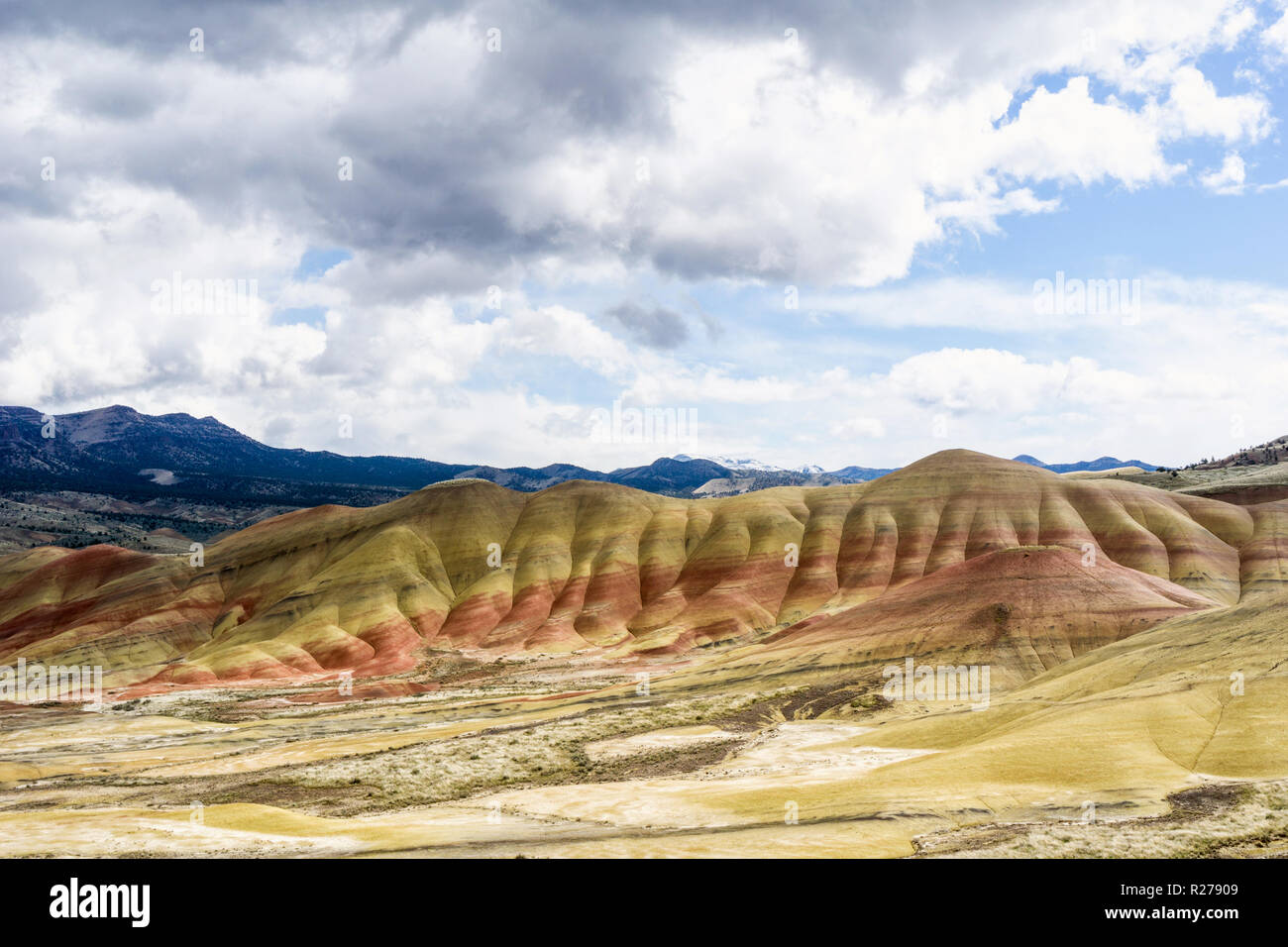 Painted Hills - Mitchell Oregon. National Monument, colorful layers show geological eras. Part of Seven Wonders of Oregon Stock Photo