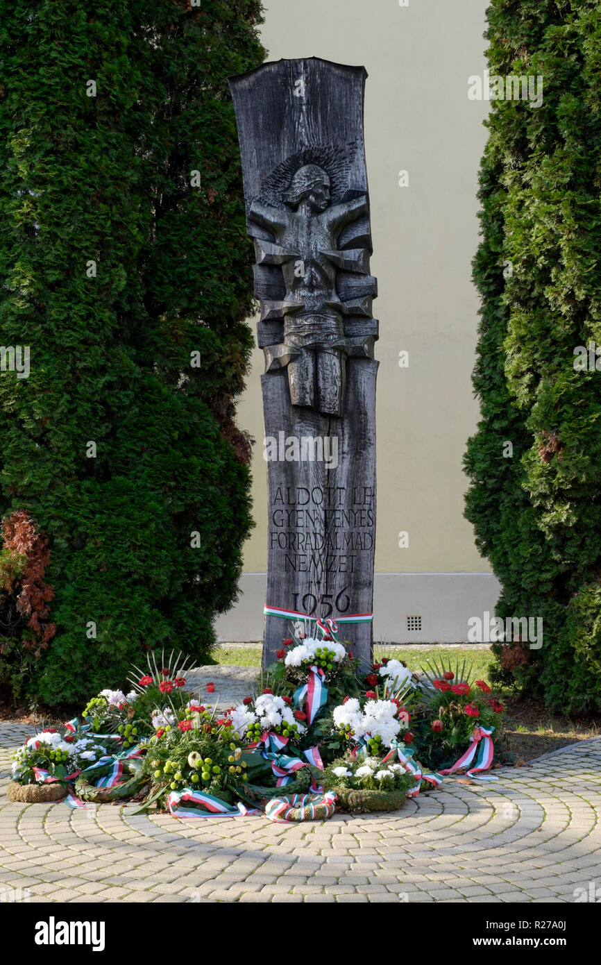 monument dedicated to the 1956 hungarian revolution against the soviet union laenti zala county hungary Stock Photo