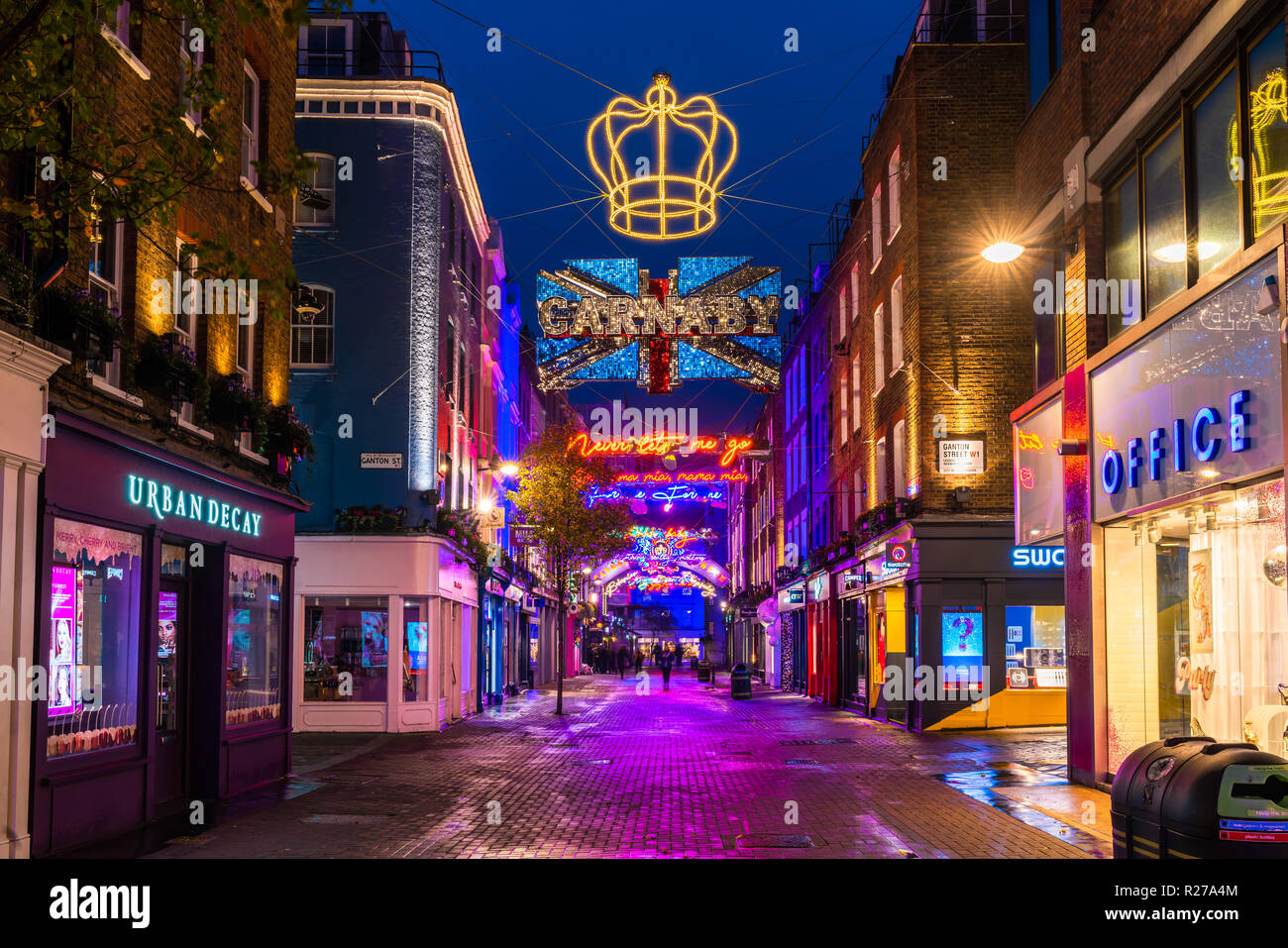 LONDON - NOVEMBER 17, 2018: Christmas lights on Carnaby Street, London UK. Carnaby  Christmas lights feature dazzling Queen-inspired Bohemian Rapsody Stock  Photo - Alamy