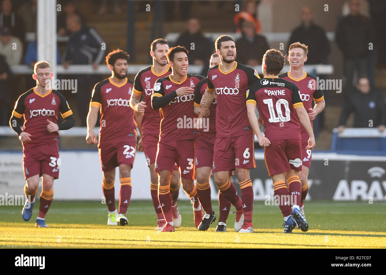 Bradford citys anthony oconnor third right celebrates scoring hires stock photography and