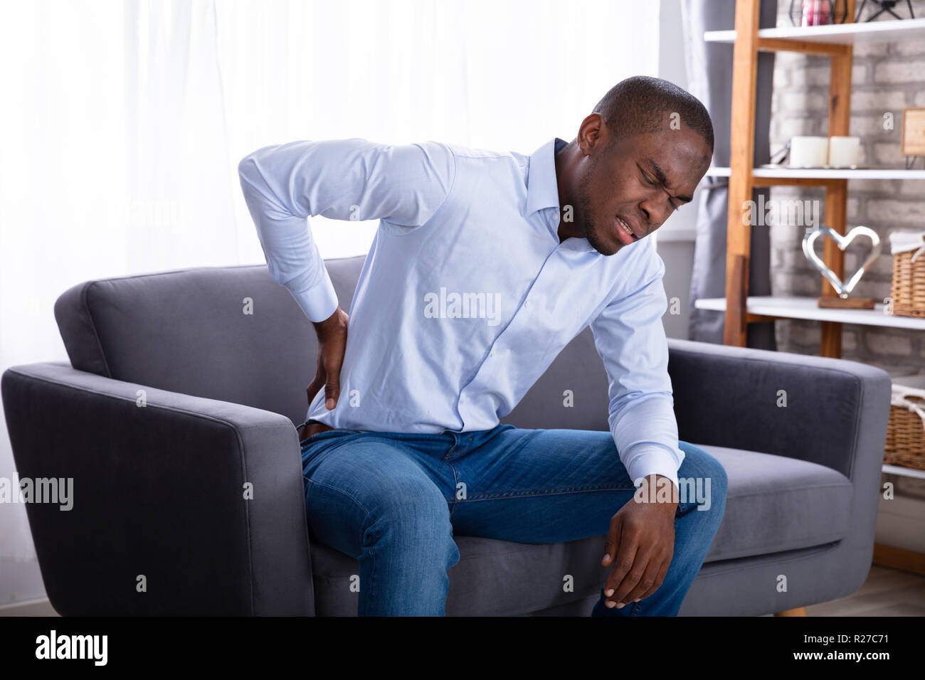 African american man back pain hires stock photography and images Alamy