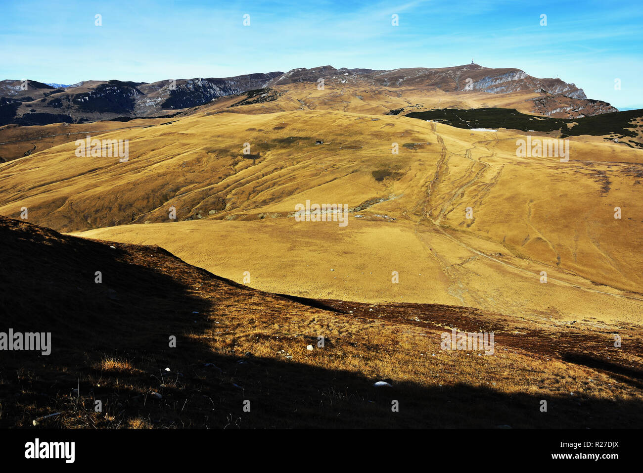 National Park Bucegi Carpathians mountains seen from Furnica peak