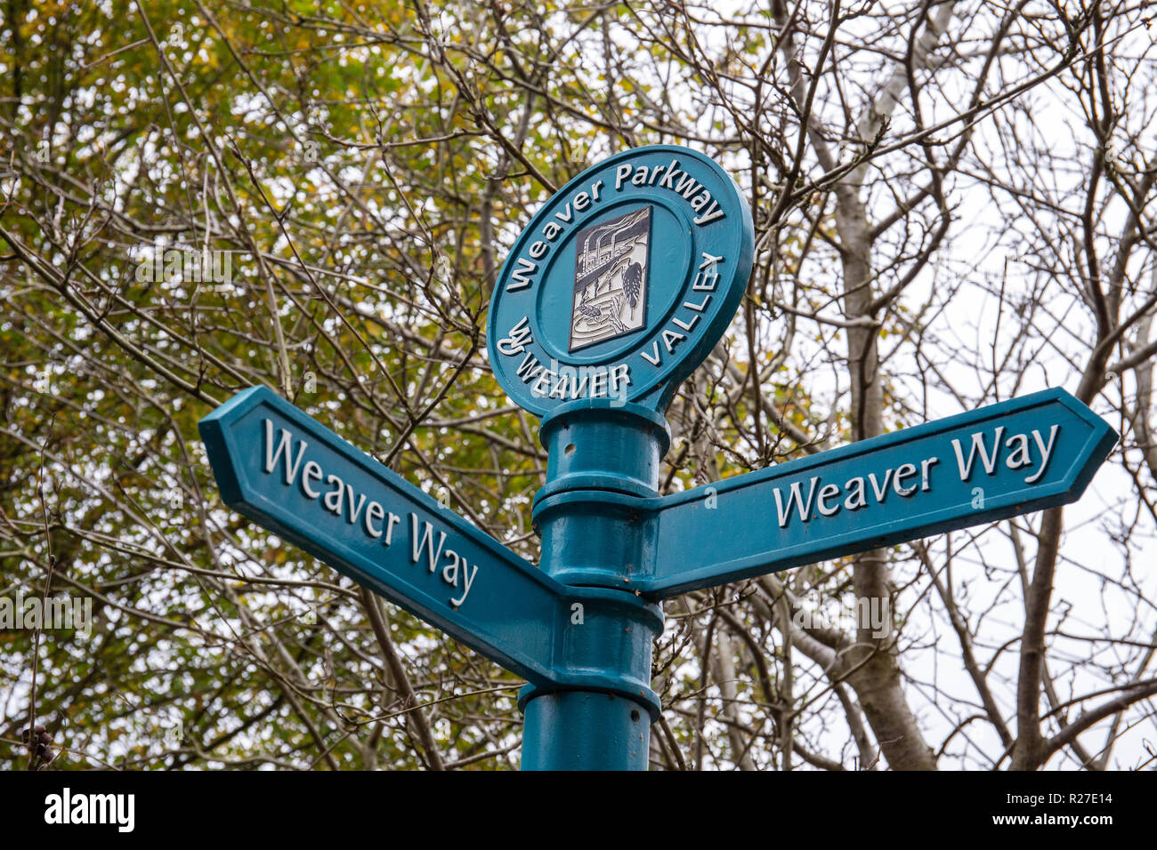 Weaver Parkway sign in Winsford Cheshire UK Stock Photo