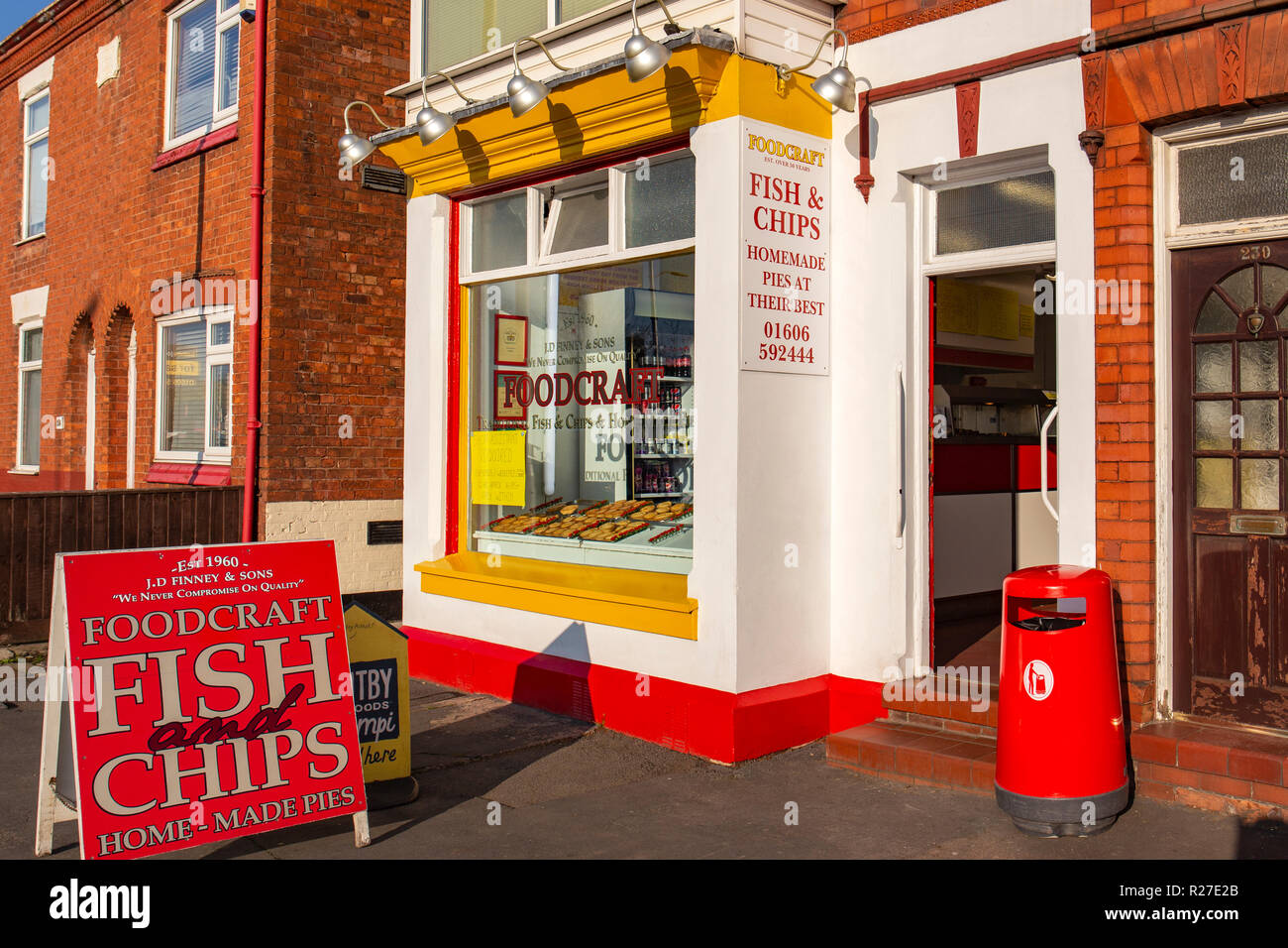 Foodcraft fish and chips shop in Winsford Cheshire UK Stock Photo