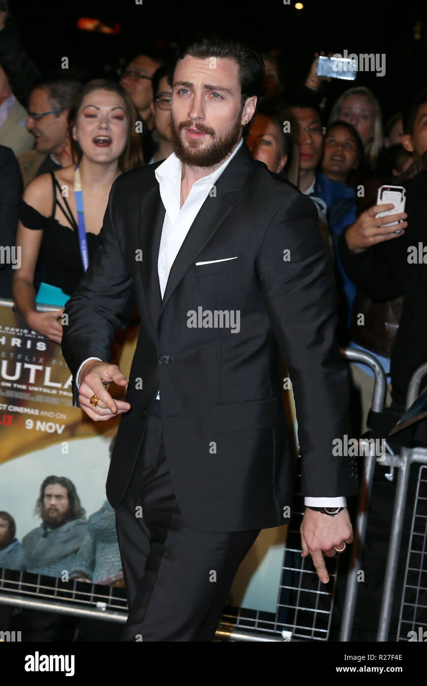 The BFI 62nd London Film Festival European Premiere of 'Outlaw King' held at the Cineworld Leicester Square - Arrivals  Featuring: Aaron Taylor-Johnson Where: London, United Kingdom When: 17 Oct 2018 Credit: Mario Mitsis/WENN.com Stock Photo