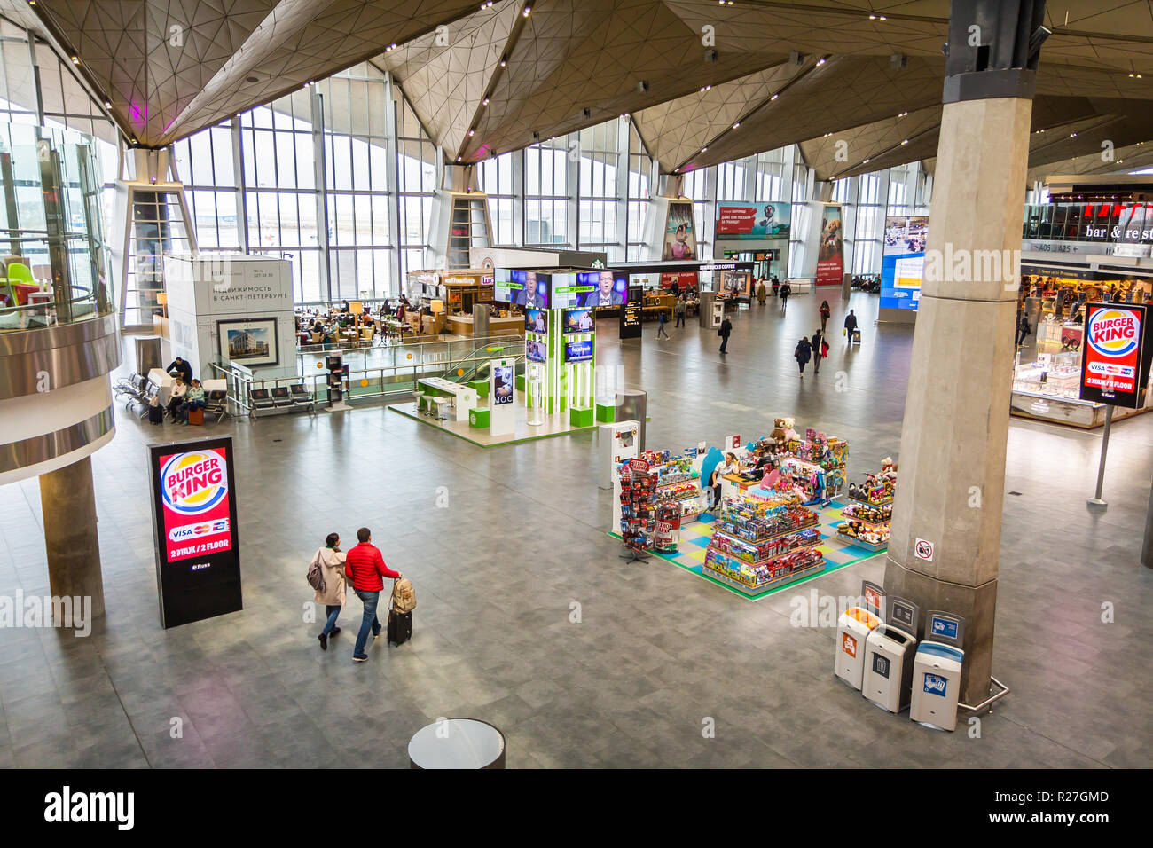 SAINT PETERSBURG, RUSSIA November 04, 2018 Pulkovo Airport interior
