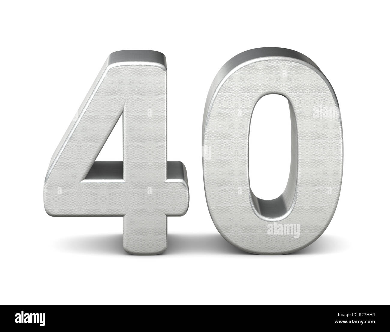 40-number-3d-silver-structure-3d-rendering-stock-photo-alamy