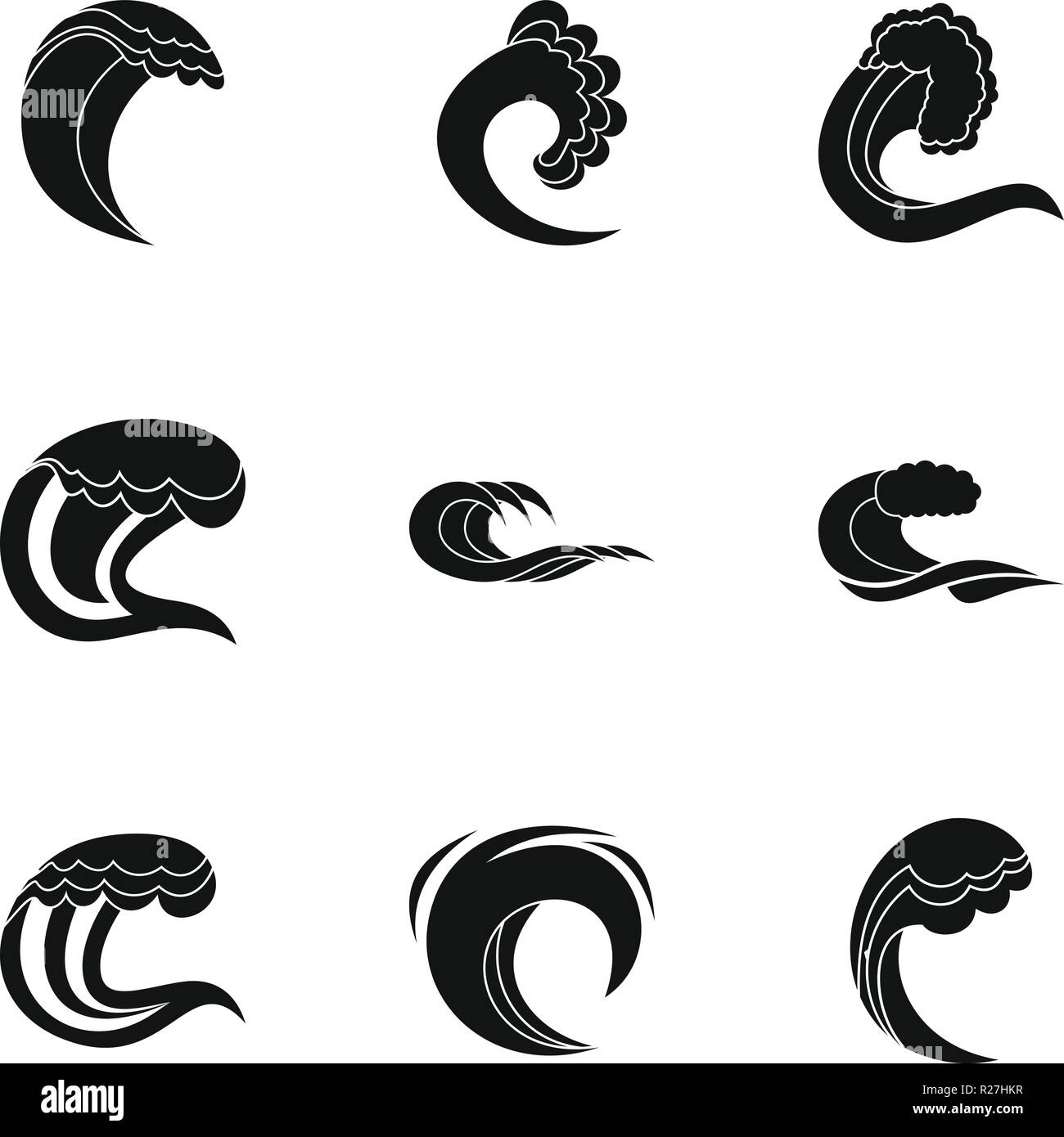 Moisture content icons set. Simple set of 9 moisture content vector ...