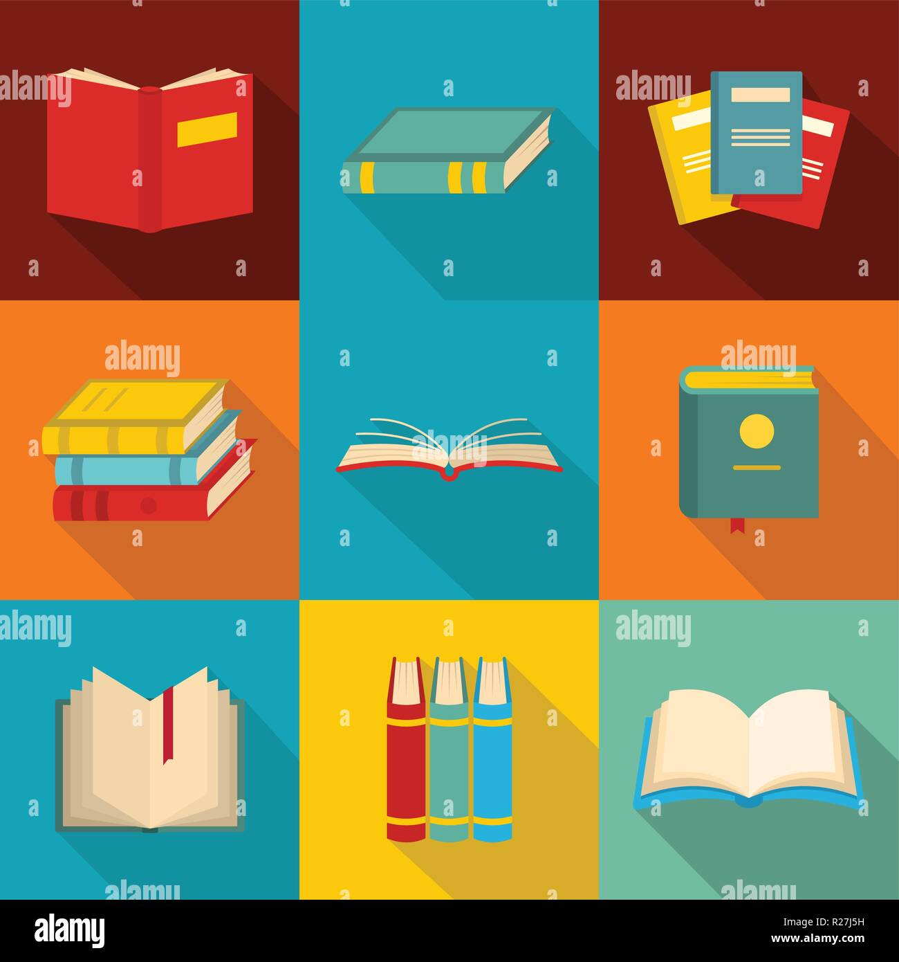 Scientific report icons set. flat set of 9 scientific report vector ...
