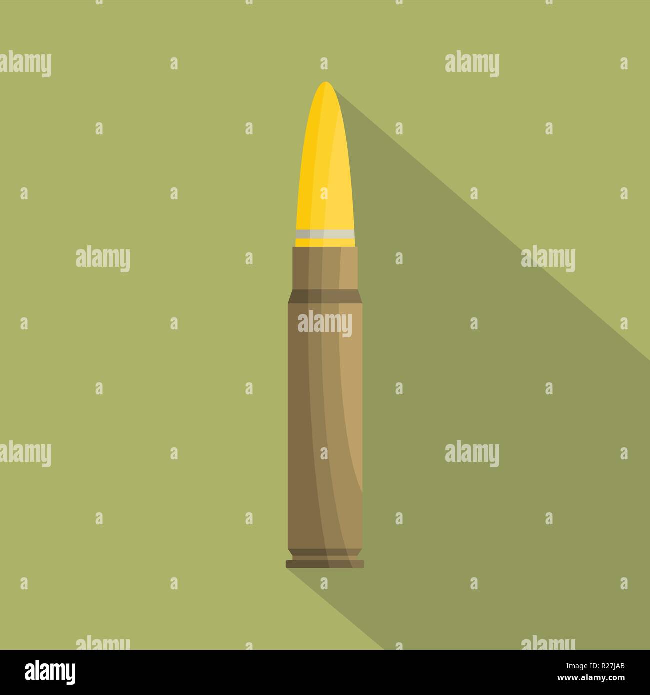 Weapon cartridge icon. Flat illustration of weapon cartridge vector ...