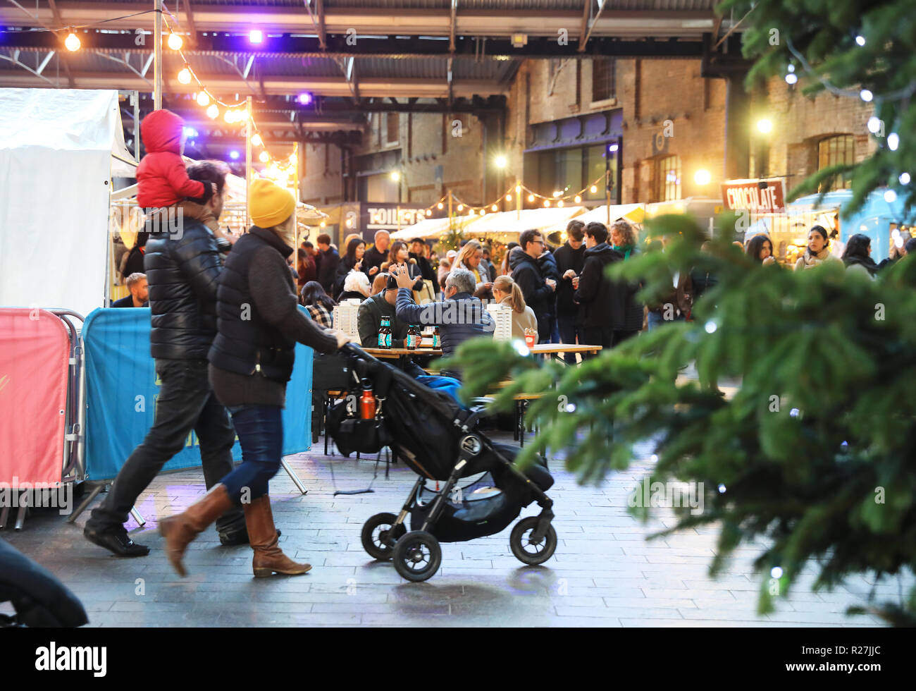 Kings Cross Canopy Market at Christmas, in north London, UK Stock Photo Alamy