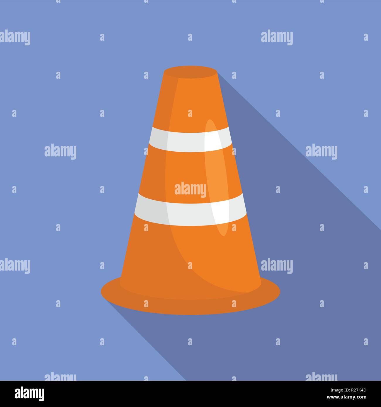 Caution cone icon. Flat illustration of caution cone vector icon for ...
