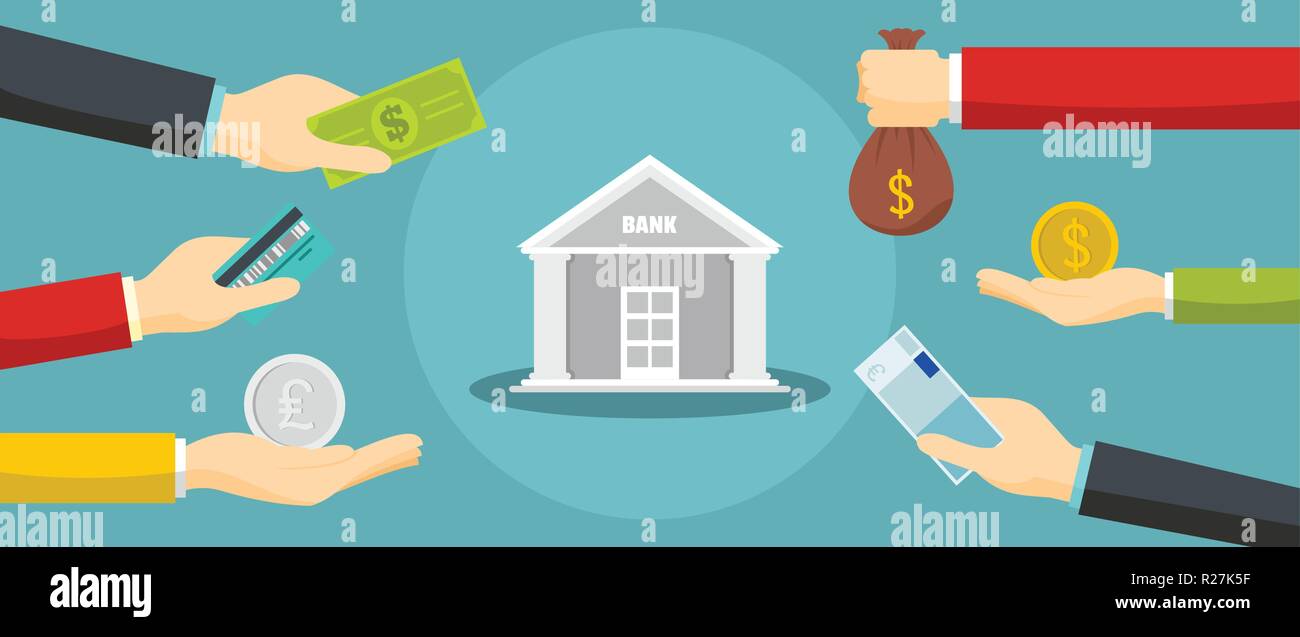 Bank Banner Flat Illustration Of Bank Vector Banner For Web Stock