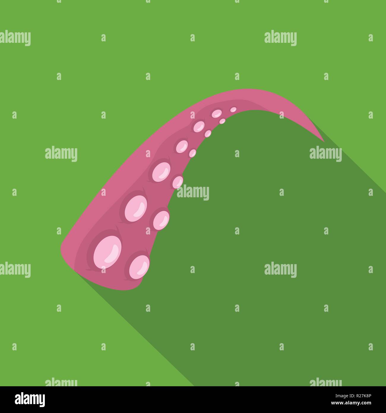 Octopus tentacle icon. Flat illustration of octopus tentacle vector ...