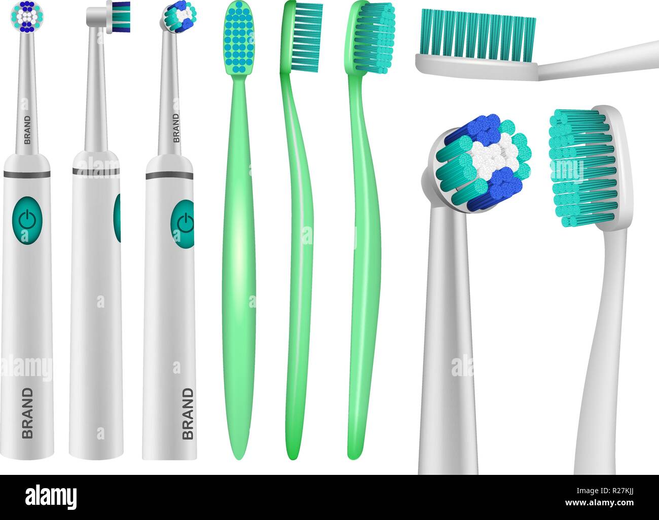 Download Toothbrush Dental Mockup Set Realistic Illustration Of 9 Toothbrush Dental Mockups For Web Stock Vector Image Art Alamy