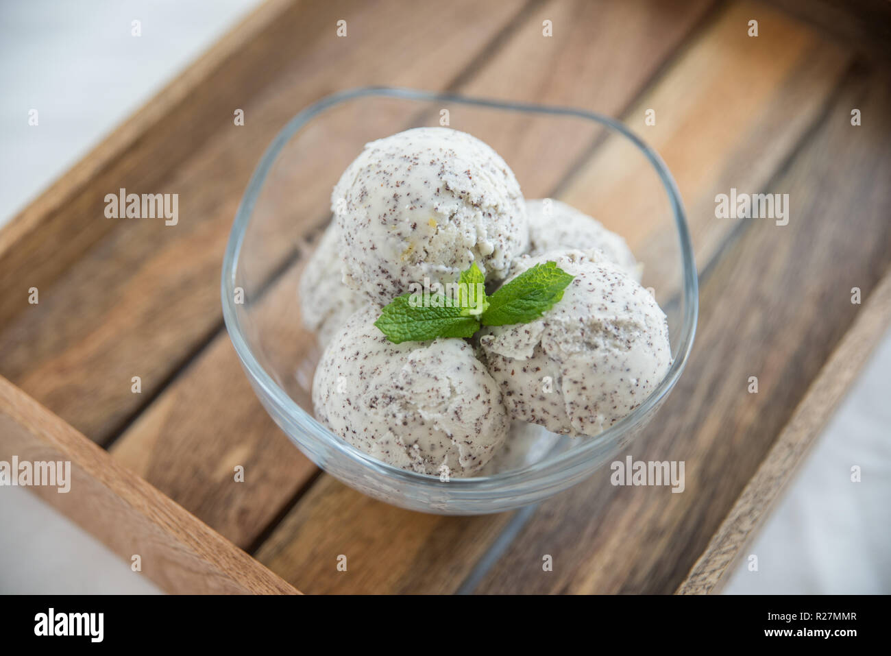 poppy seed lemon ice cream Stock Photo