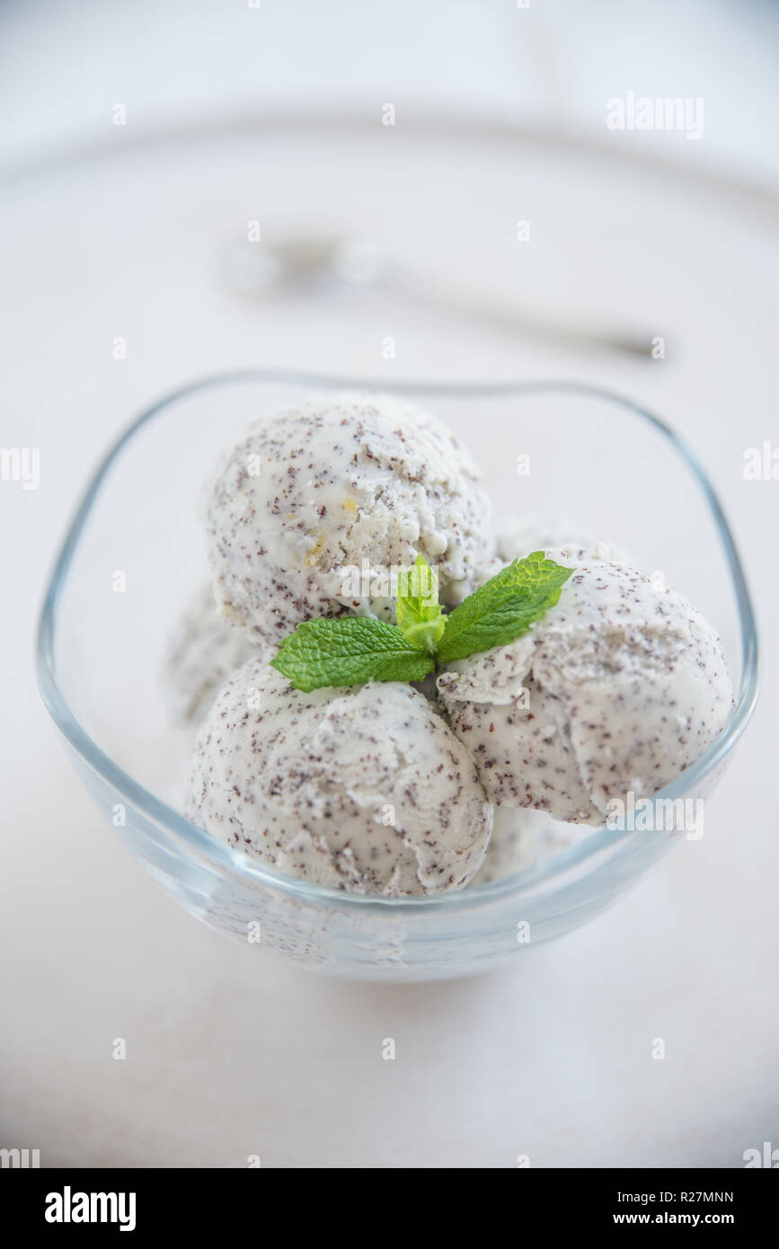 poppy seed lemon ice cream Stock Photo