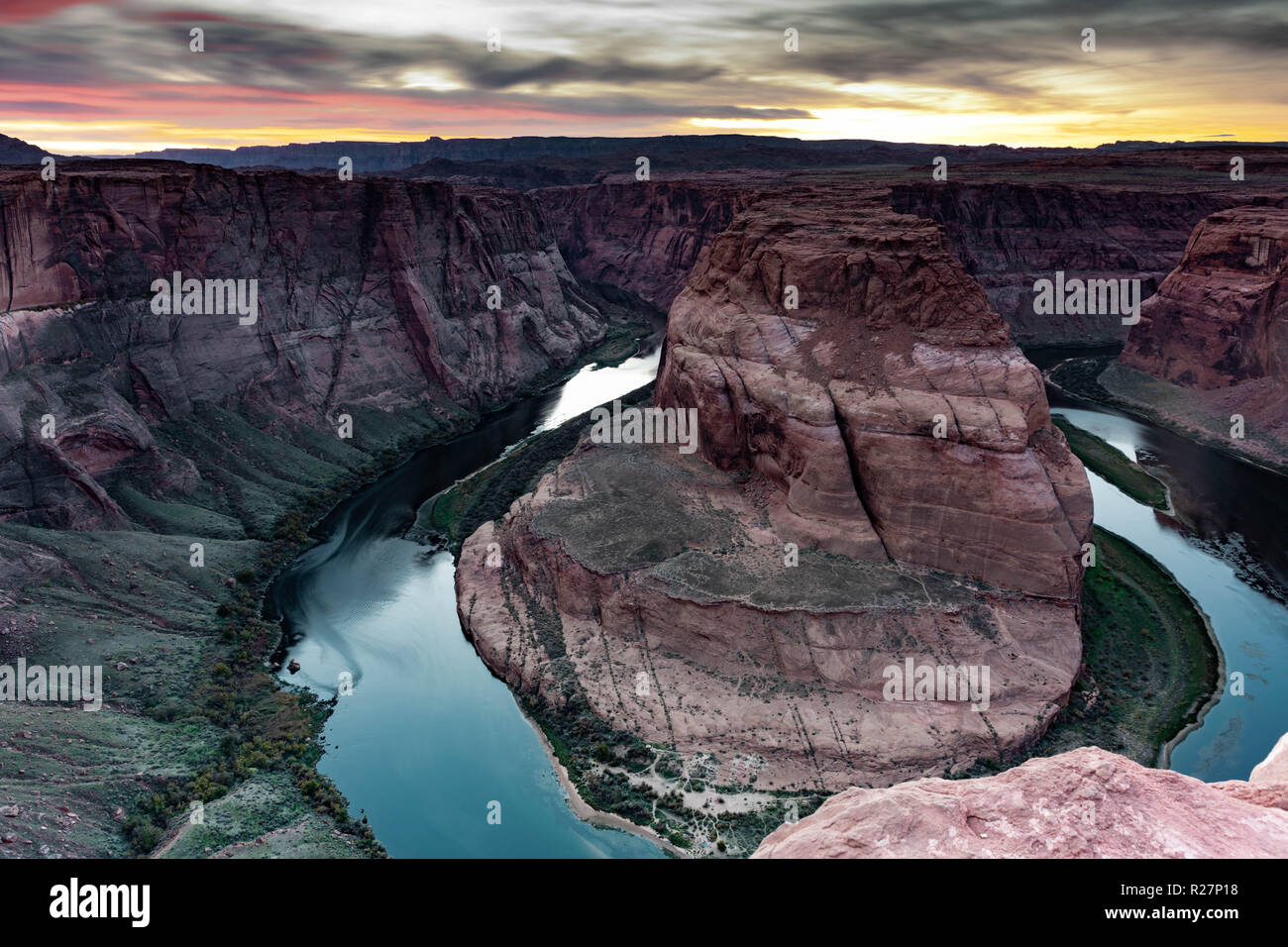 Majestic view of Horseshoe Bend, Colorado River, Page, Arizona, USA Stock Photo