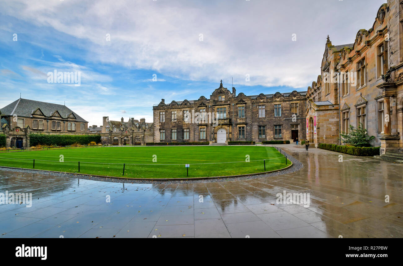 ST ANDREWS FIFE SCOTLAND ST SALVATORS COLLEGE WITH LAWN AND QUADRANGLE