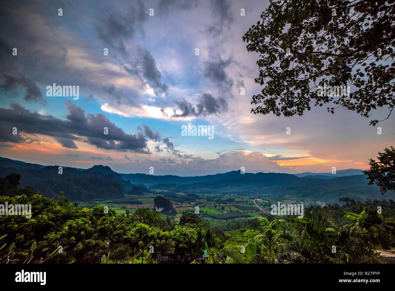 Beautiful sunset Phu Lanka, Thailand Stock Photo