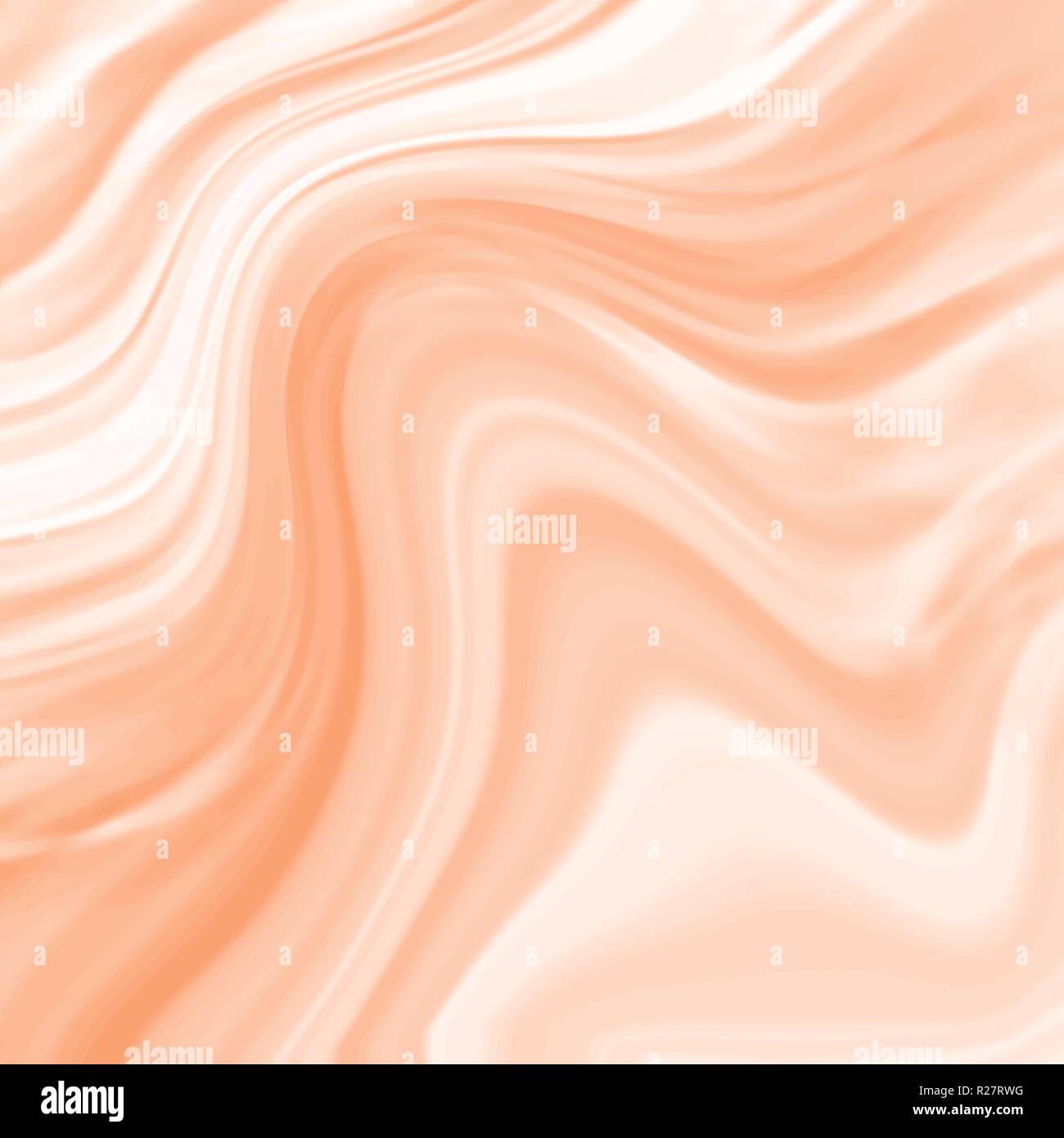 orange watercolor curved marble lines background pattern, vector illustration Stock Vector