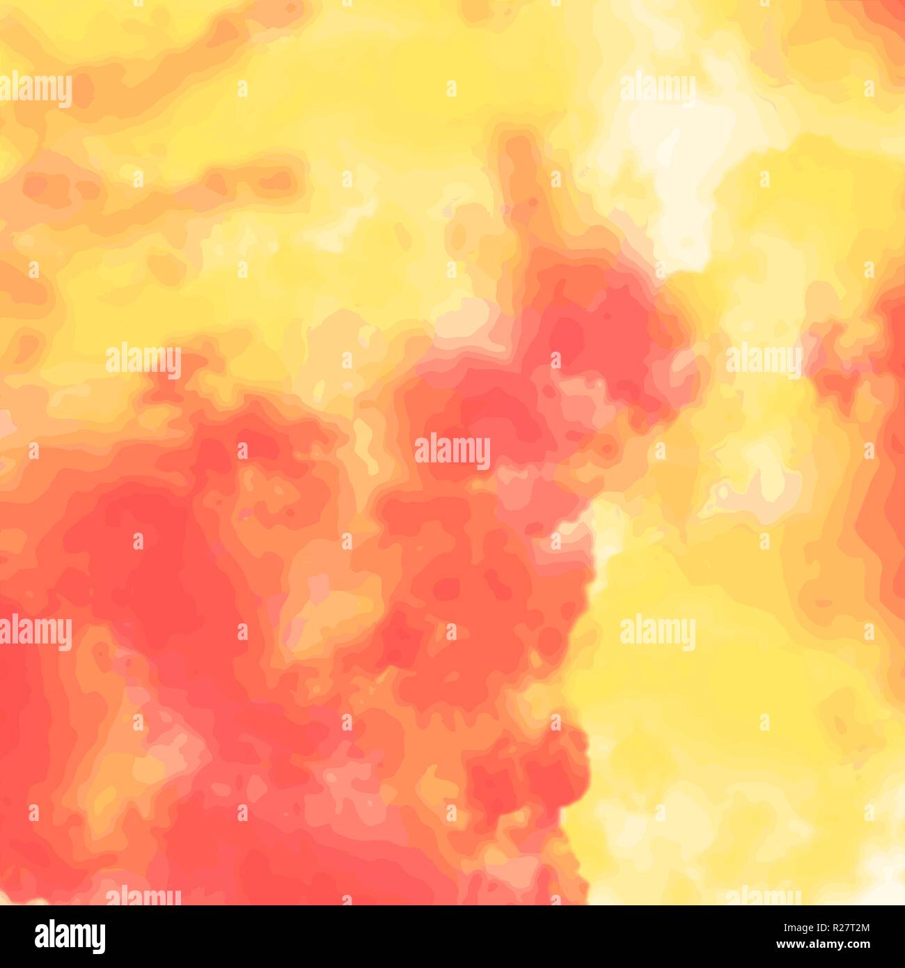 orange and yellow watercolor cloudscape background pattern, vector illustration Stock Vector