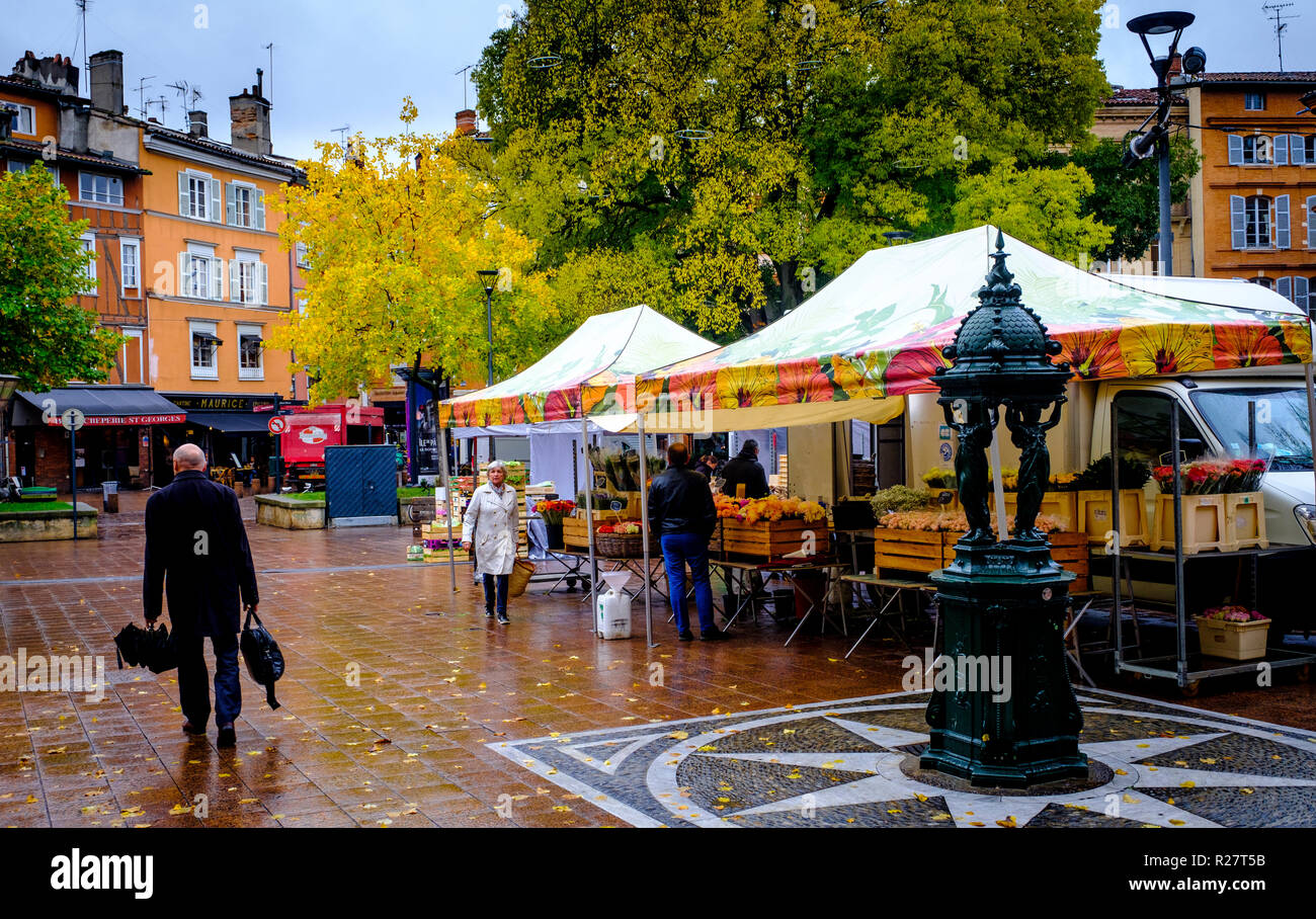 Street market in the Place St Toulouse, France Stock Photo Alamy