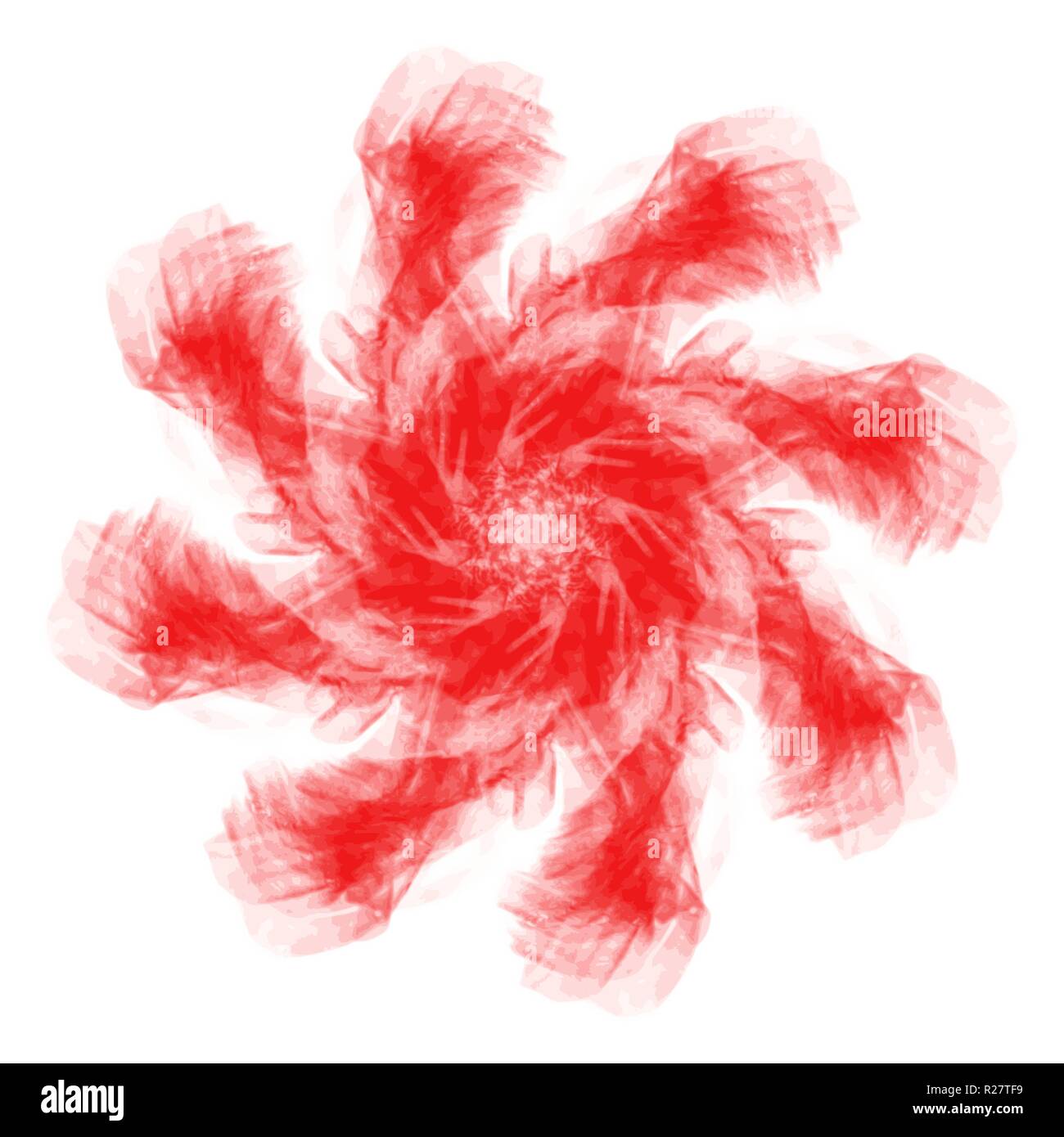 red watercolor mandala star ornament pattern, vector illustration Stock Vector