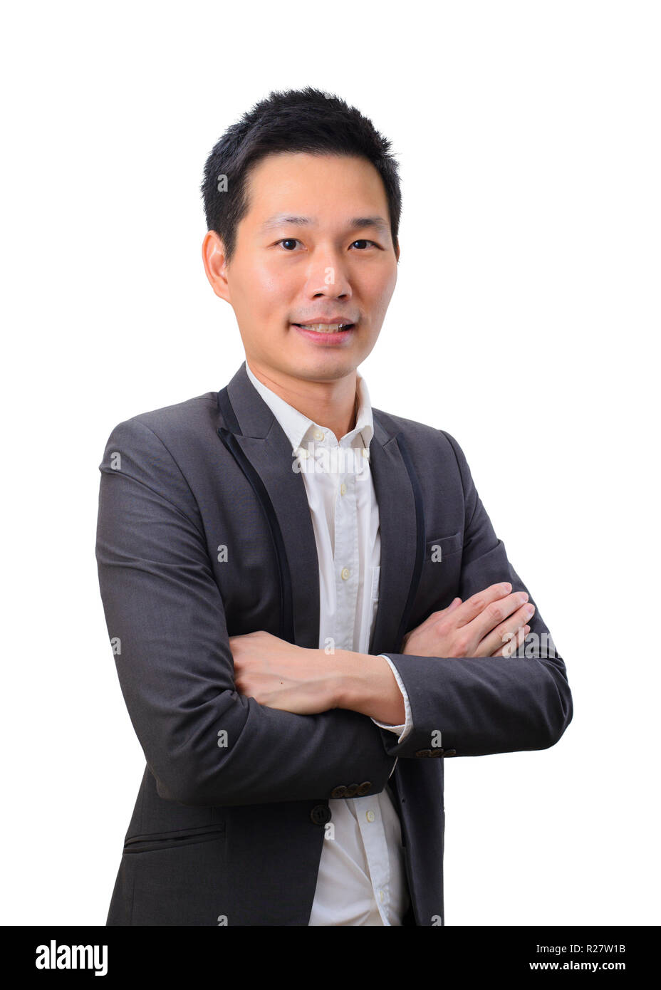 Portrait of young asian businessman keeping arms crossed Stock Photo ...