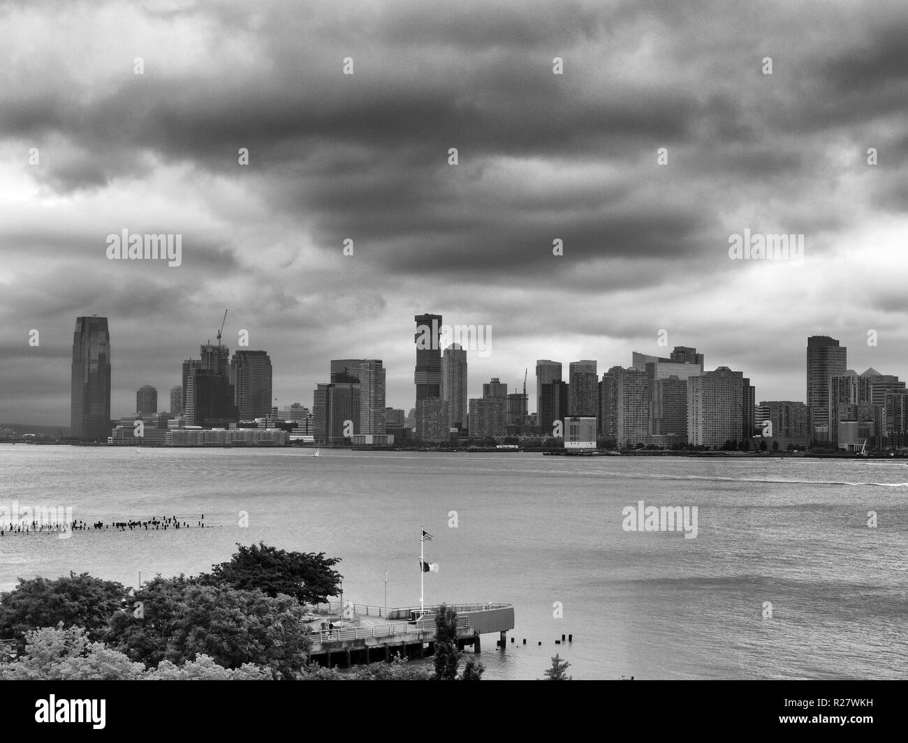 New Jersey City cityscape. Jersey City in New Jersey view on from