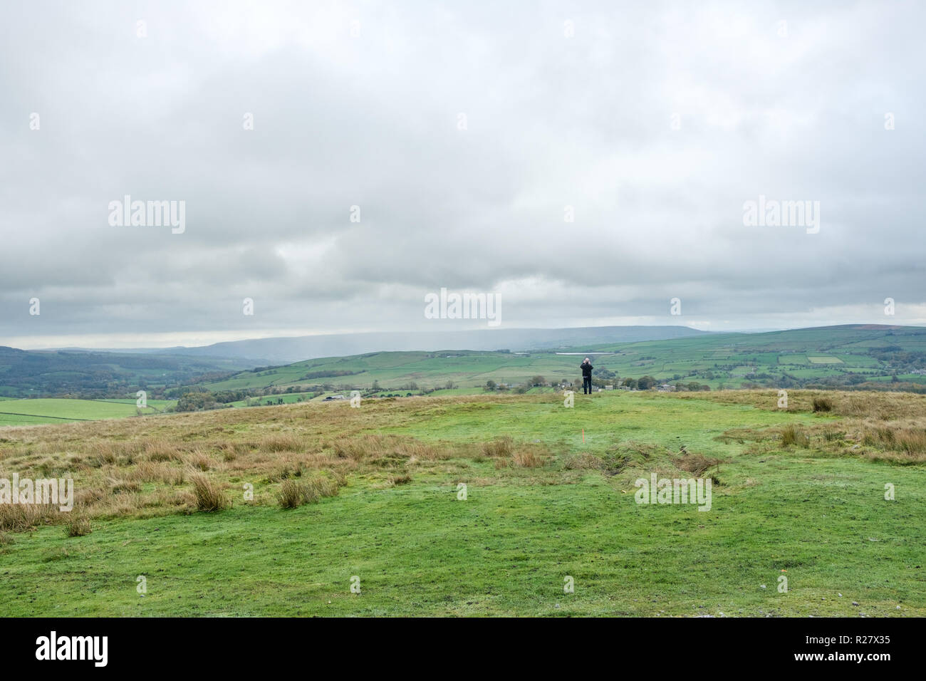The rolling hills and moors of Yorkshire Dales National Park. Yorkshire is the largest and one of the most scenic counties in England Stock Photo