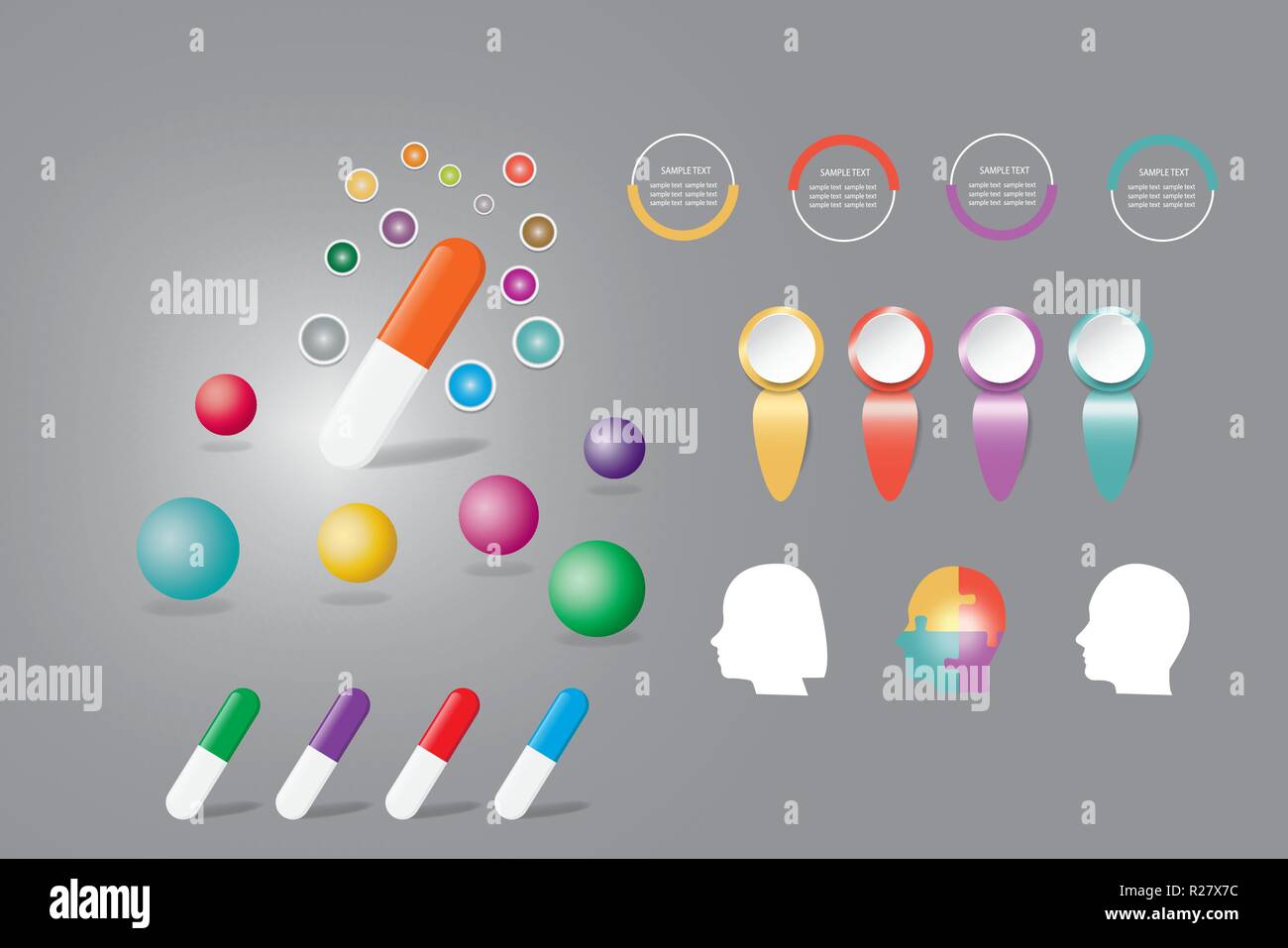 Infographic vector usable for presentation of drugs or vitamins with a ...