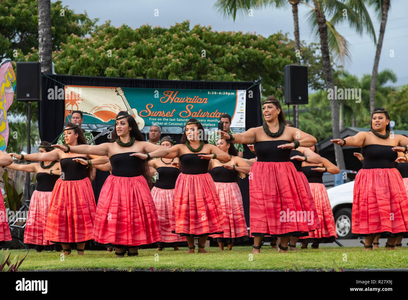 KailuaKona, Hawaii The dancers of Halau Kaâ€™eaikahelelani perform