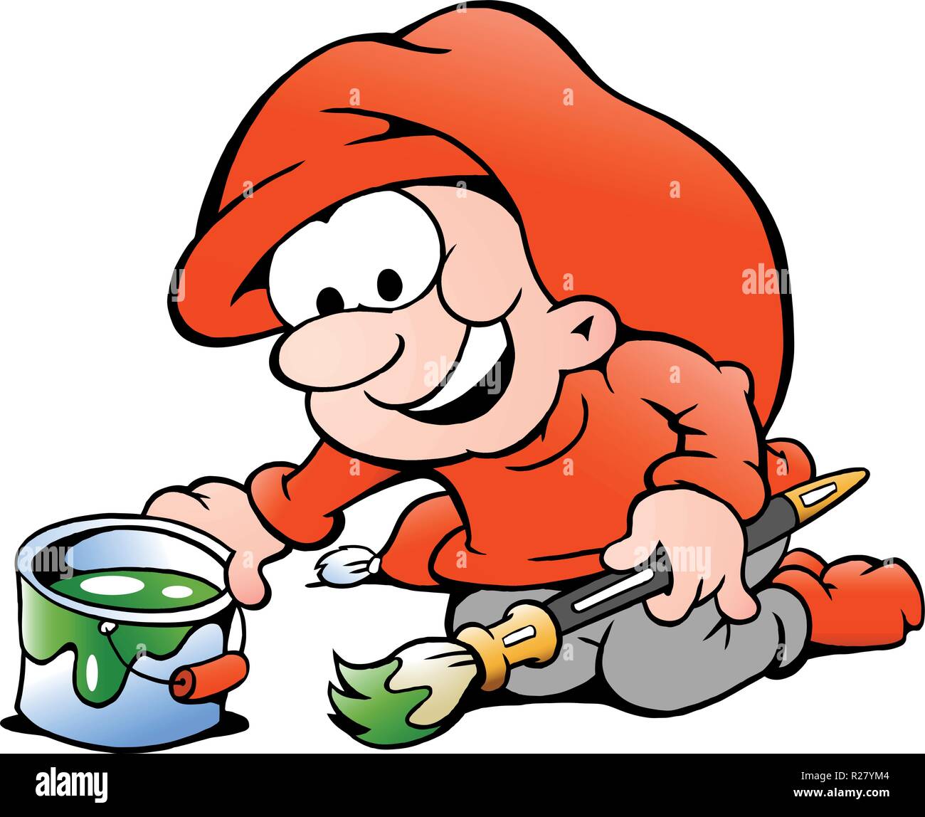 hand-drawn-vector-illustration-of-an-elf-with-paint-bucket-and
