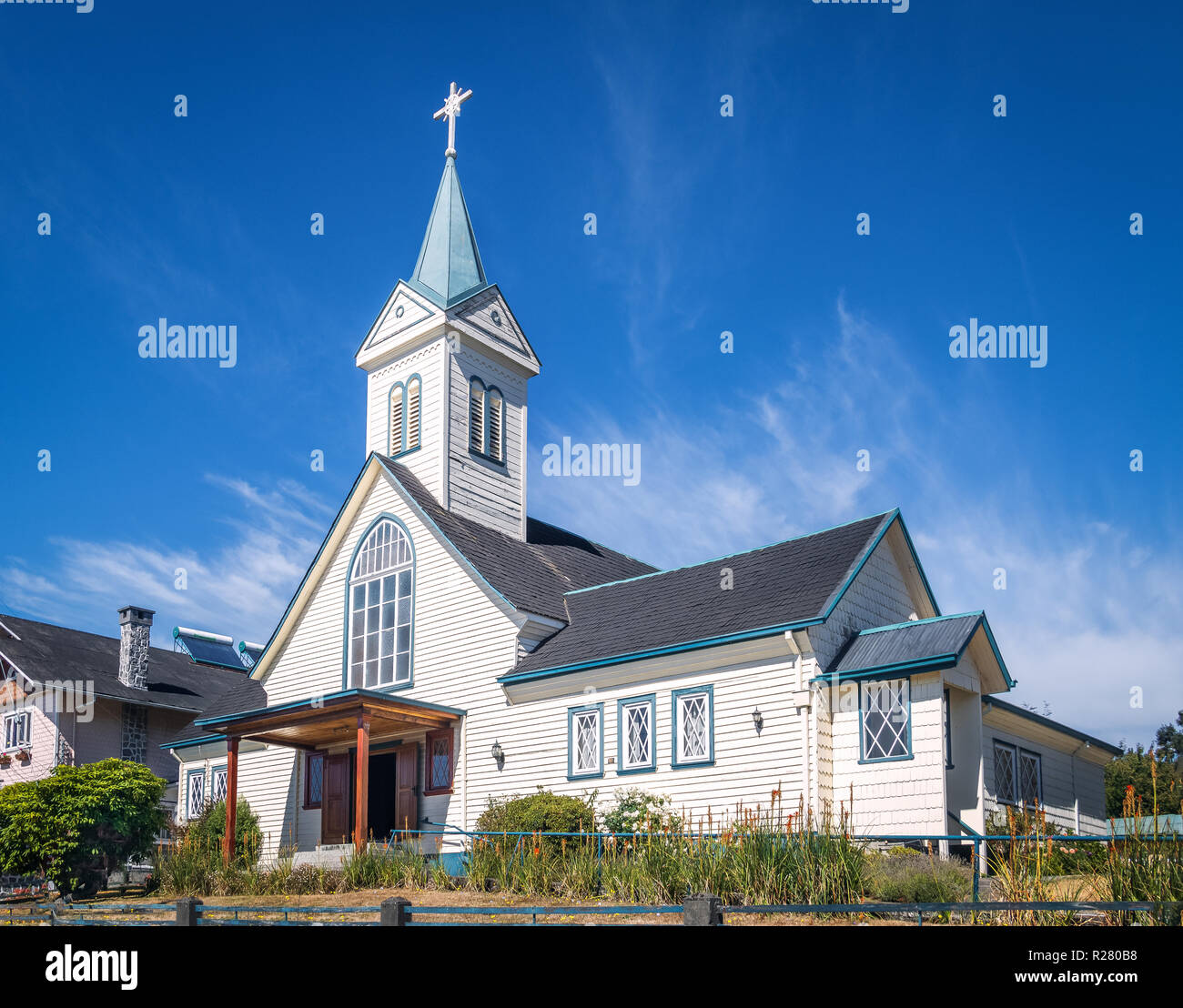 Lutheran Church - Frutillar, Chile Stock Photo