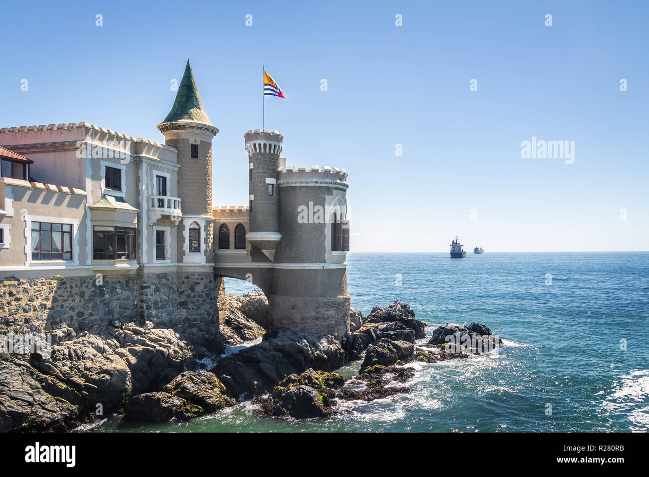 Wullf Castle (Castillo Wulff) - Vina del Mar, Chile Stock Photo