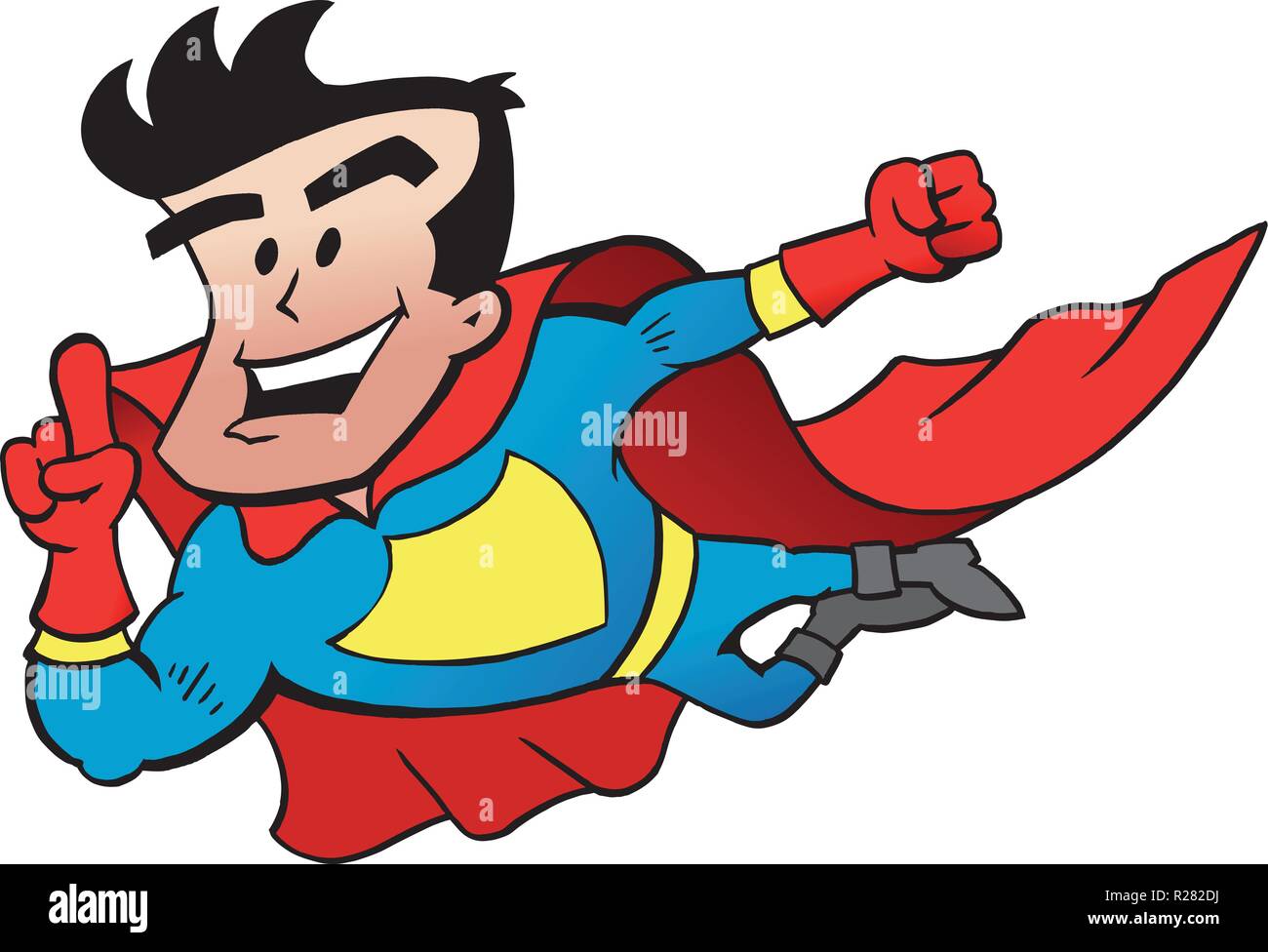 Vector Cartoon illustration of an Flying Super Hero Stock Vector Image ...