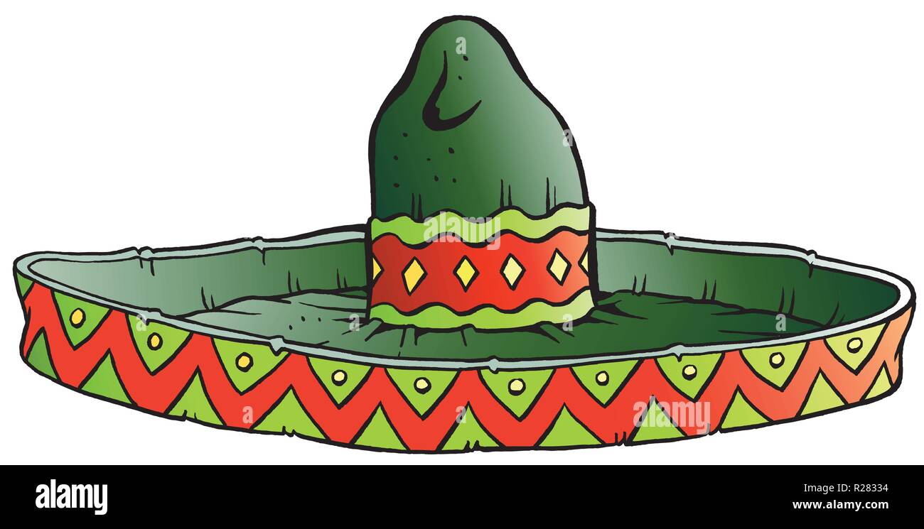 Vector Cartoon illustration of a Big Mexican Sombrero Hat Stock Vector