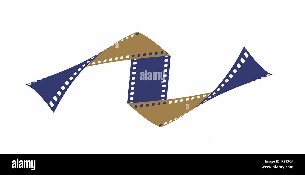 35mm film is seen in an interesting shape to be used to illustrate the