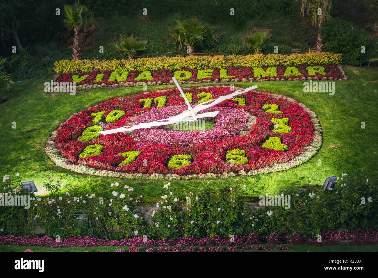 Vina del Mar Clock Flower (Reloj de Flores) - Vina del Mar, Chile Stock Photo