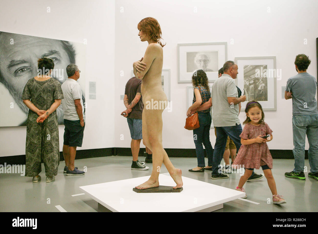 São Paulo, Brazil. 17th November 2018. Movement of visitors at the exhibition 50 Years of Realism From Photorealism to Virtual Reality at the Banco do Brasil Cultural Center SÃ£o Paulo. With nearly 100 works by 30 artists from Brazil and abroad, the exhibition has as its starting point reality and its representation through painting, sculpture and virtual reality in the last 50 years. Credit: Dario Oliveira/ZUMA Wire/Alamy Live News Stock Photo