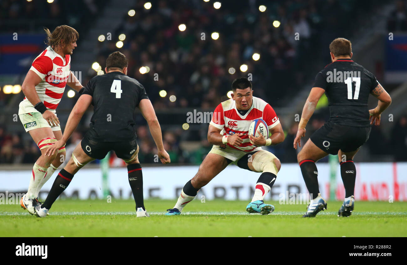 London, UK, 17th November 2018. Jiwon Koo of Japan during Quilter International between England and Japan at Twickenham stadium , London, England on 10 Nov 2018. Credit Action Foto Sport Stock Photo