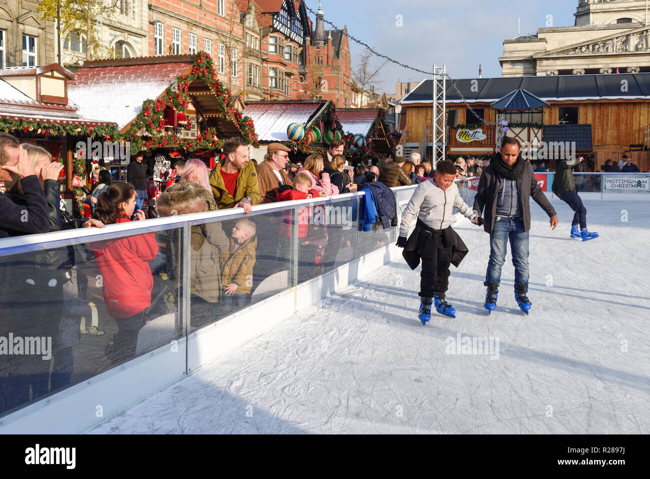 Ice staking nottingham christmas market hires stock photography and images Alamy