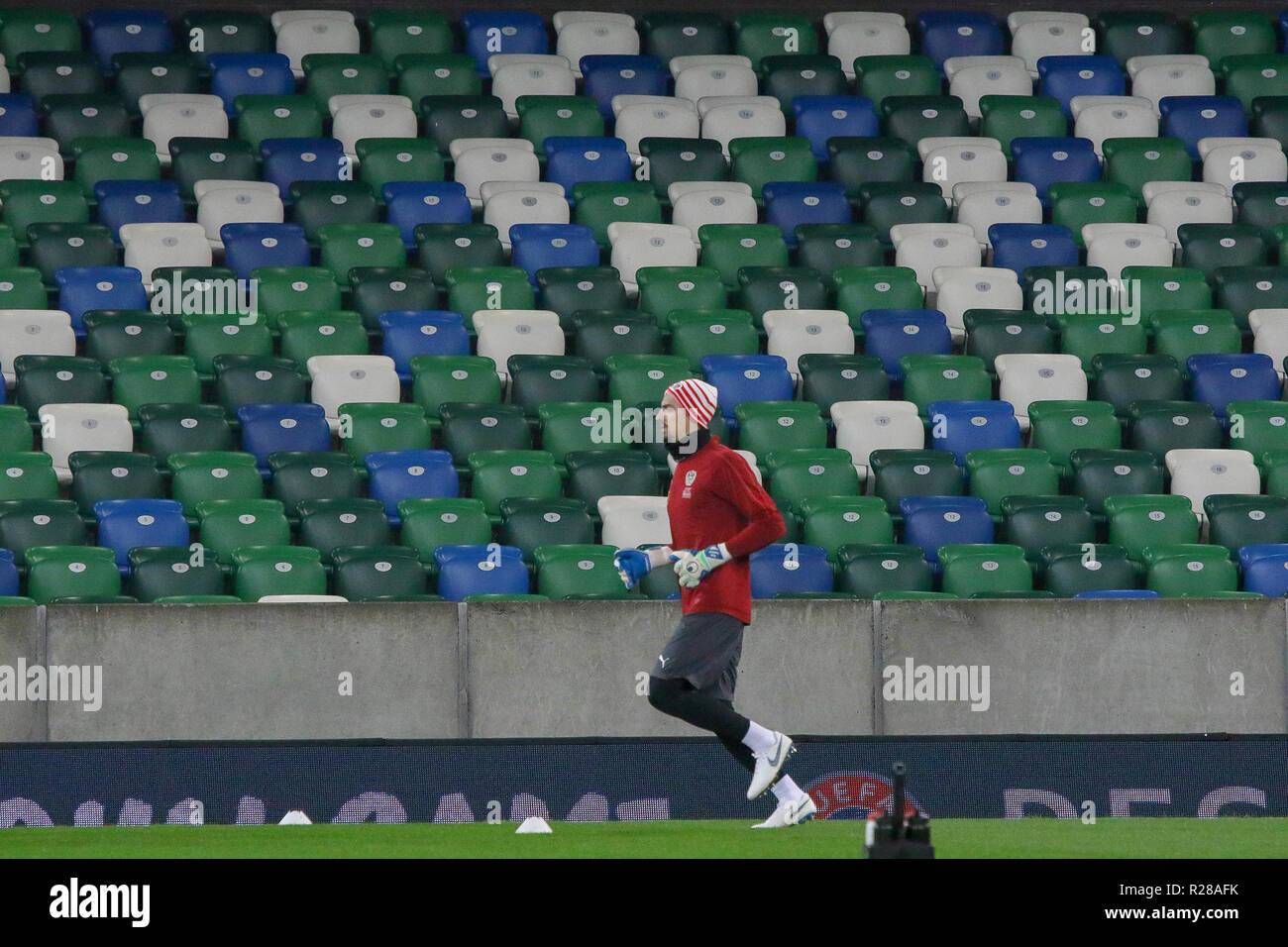 Windsor Park, Belfast, Northern Ireland.17 November 2018. Austria training in Belfast this evening before their UEFA Nations League game against Northern Ireland tomorrow night. Credit: David Hunter/Alamy Live News. Stock Photo