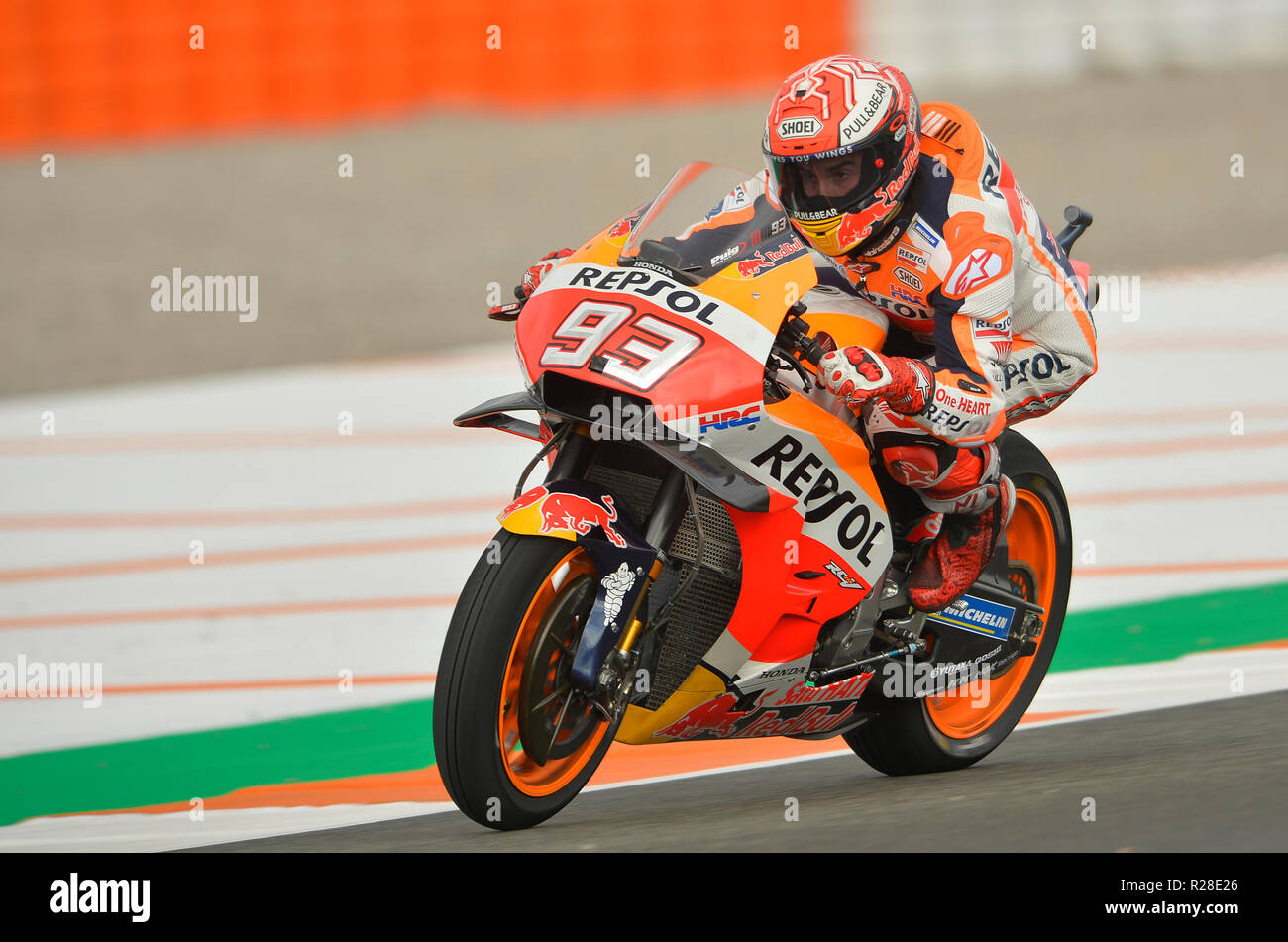 Cheste, Spain.17th November 2018,Marc Marquez 93,world champion 2018 Moto  GP rider of Honda Repsol team, in qualifying for pole position for  Comunitat Valenciana GP Credit: rosdemora/Alamy Live News Stock Photo -  Alamy