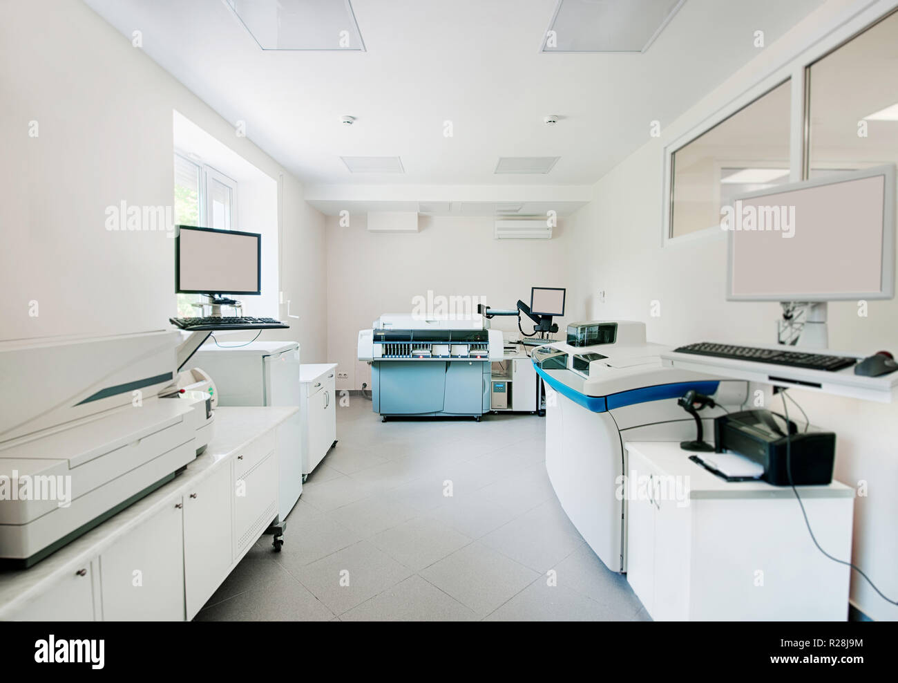 equipment and apparatus for biochemistry in a modern laboratory Stock