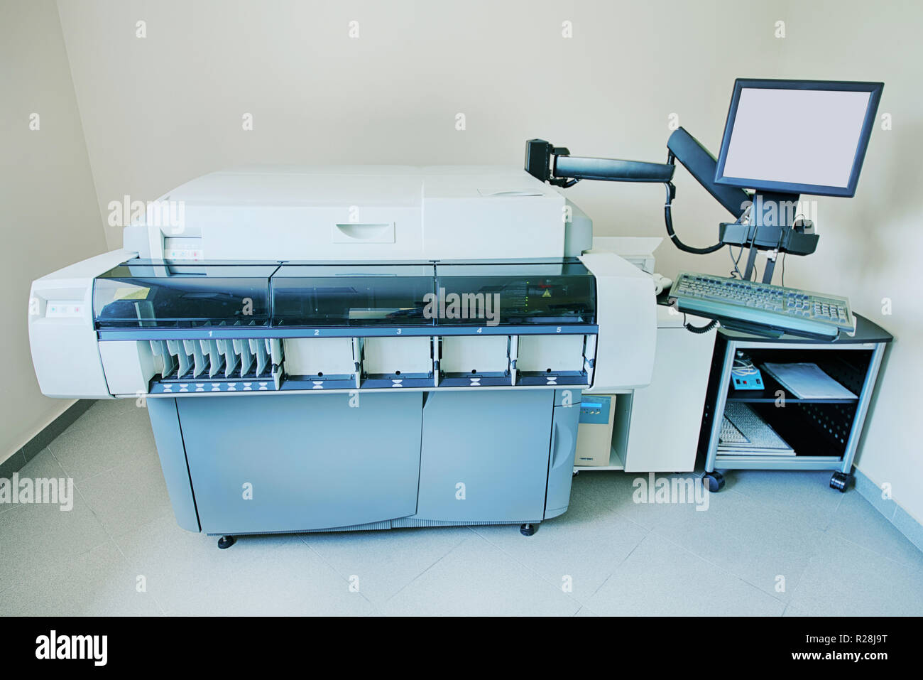equipment and apparatus for biochemistry in a modern laboratory Stock